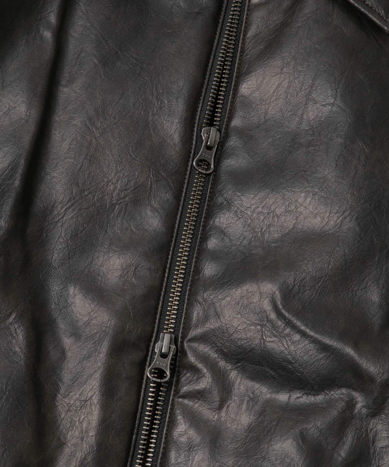 AMOMENTO　VEGAN LEATHER BLOUSON BLACK 1