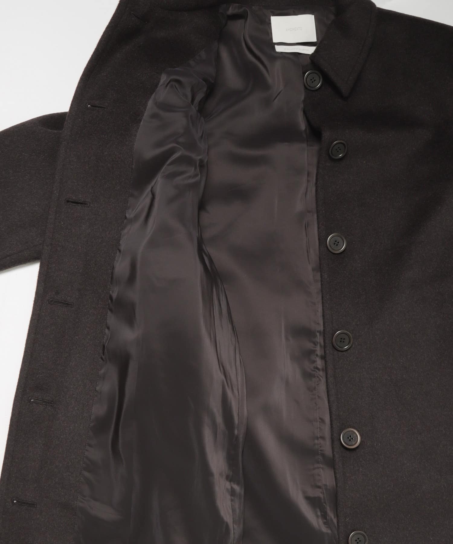 AMOMENTO　SINGLE BREASTED MAXI COAT DARK BROWN S