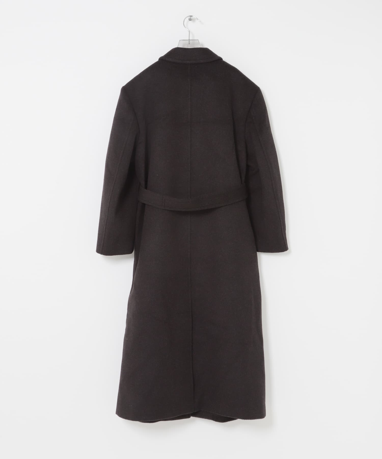 AMOMENTO　SINGLE BREASTED MAXI COAT DARK BROWN S