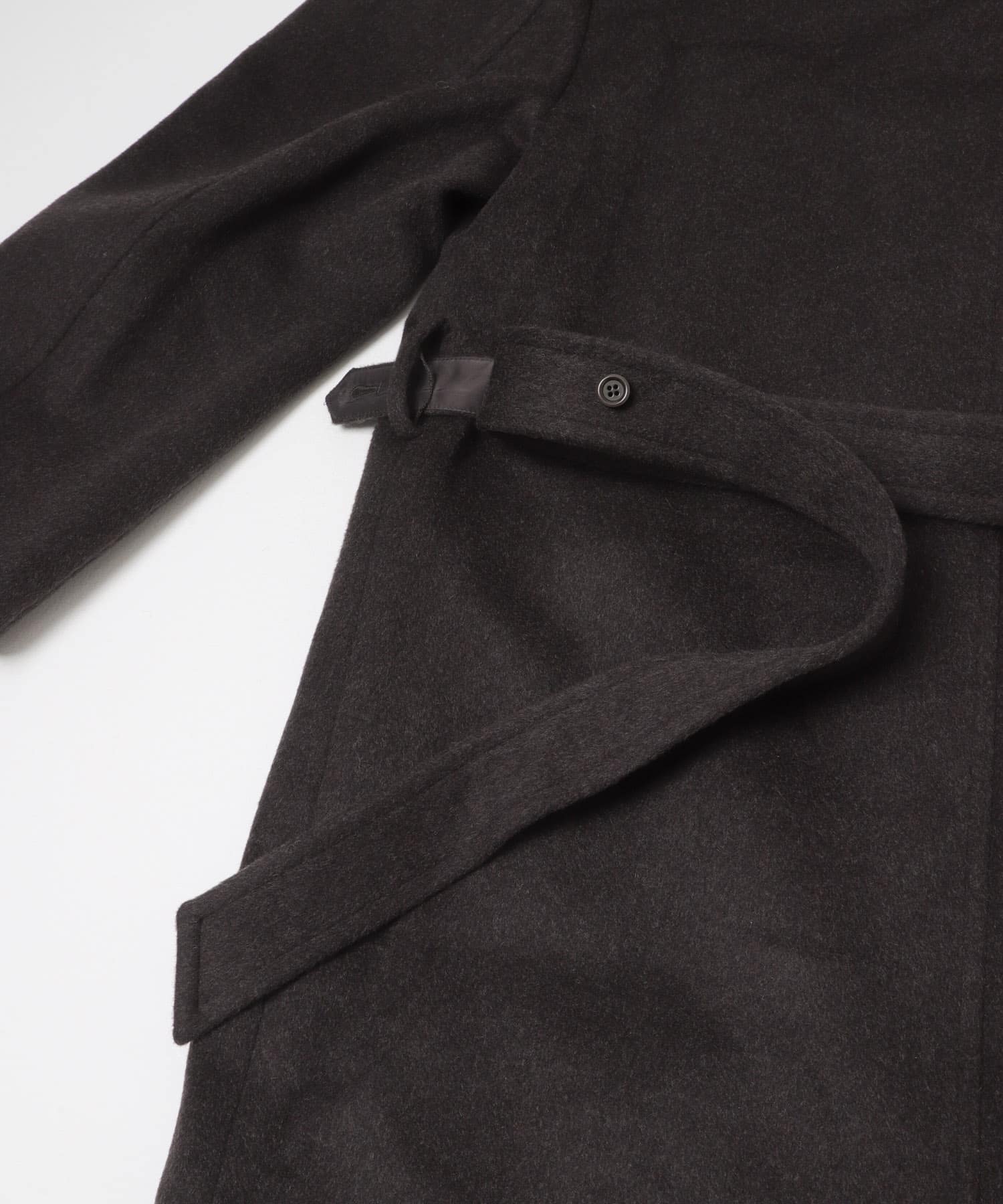 AMOMENTO　SINGLE BREASTED MAXI COAT DARK BROWN S