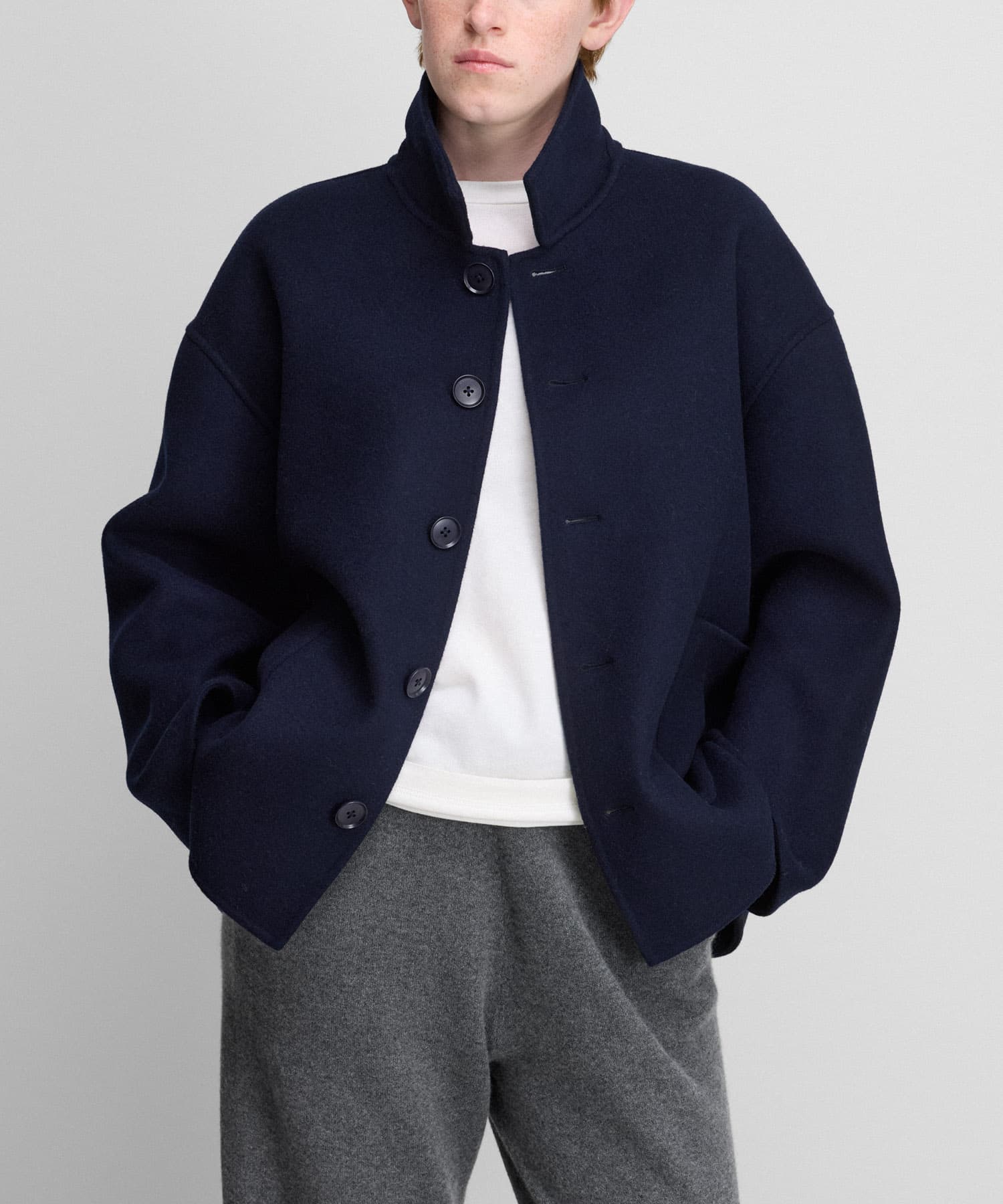 Extreme Cashmere　maker short sleeve navy -