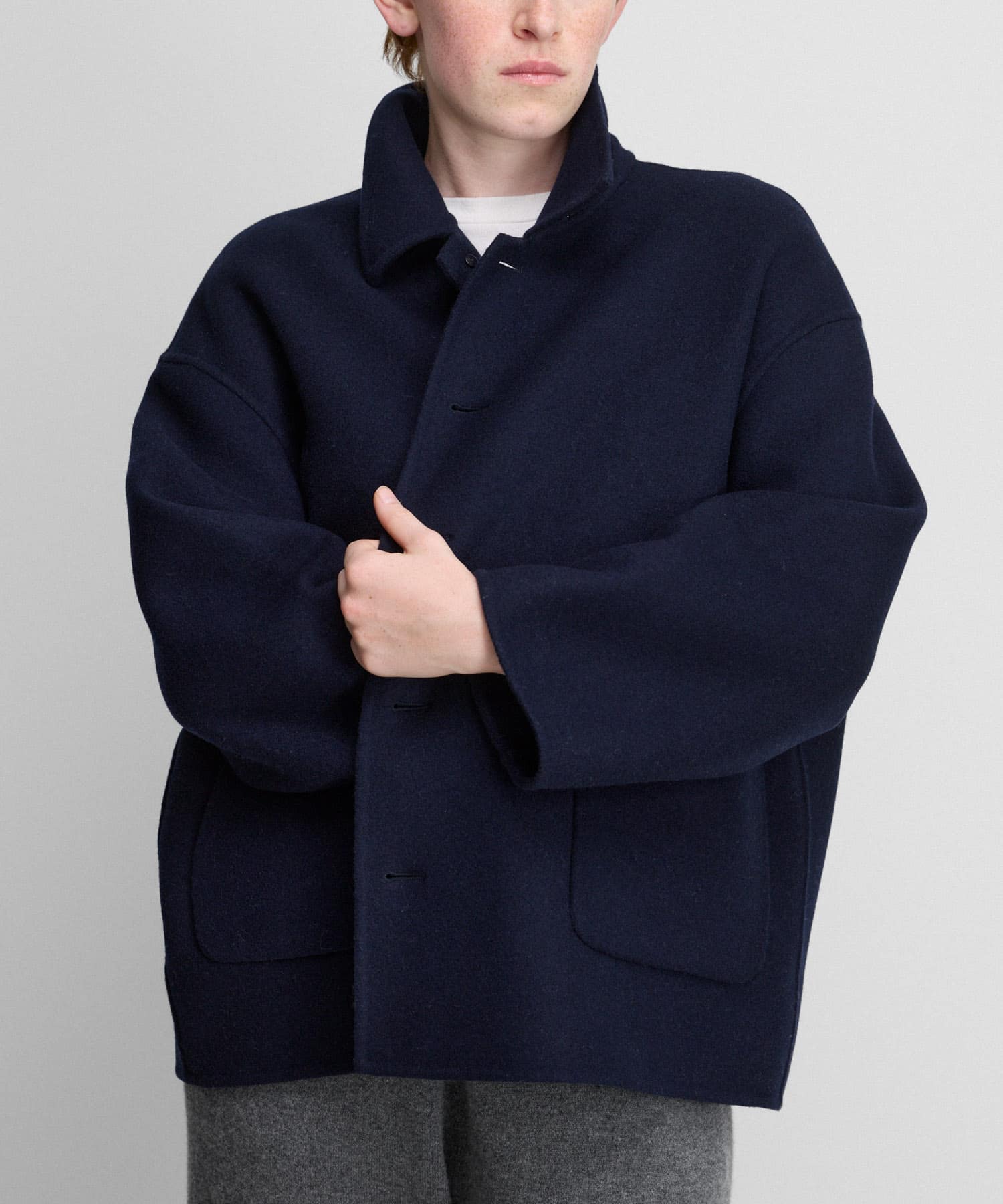 Extreme Cashmere　maker short sleeve navy -