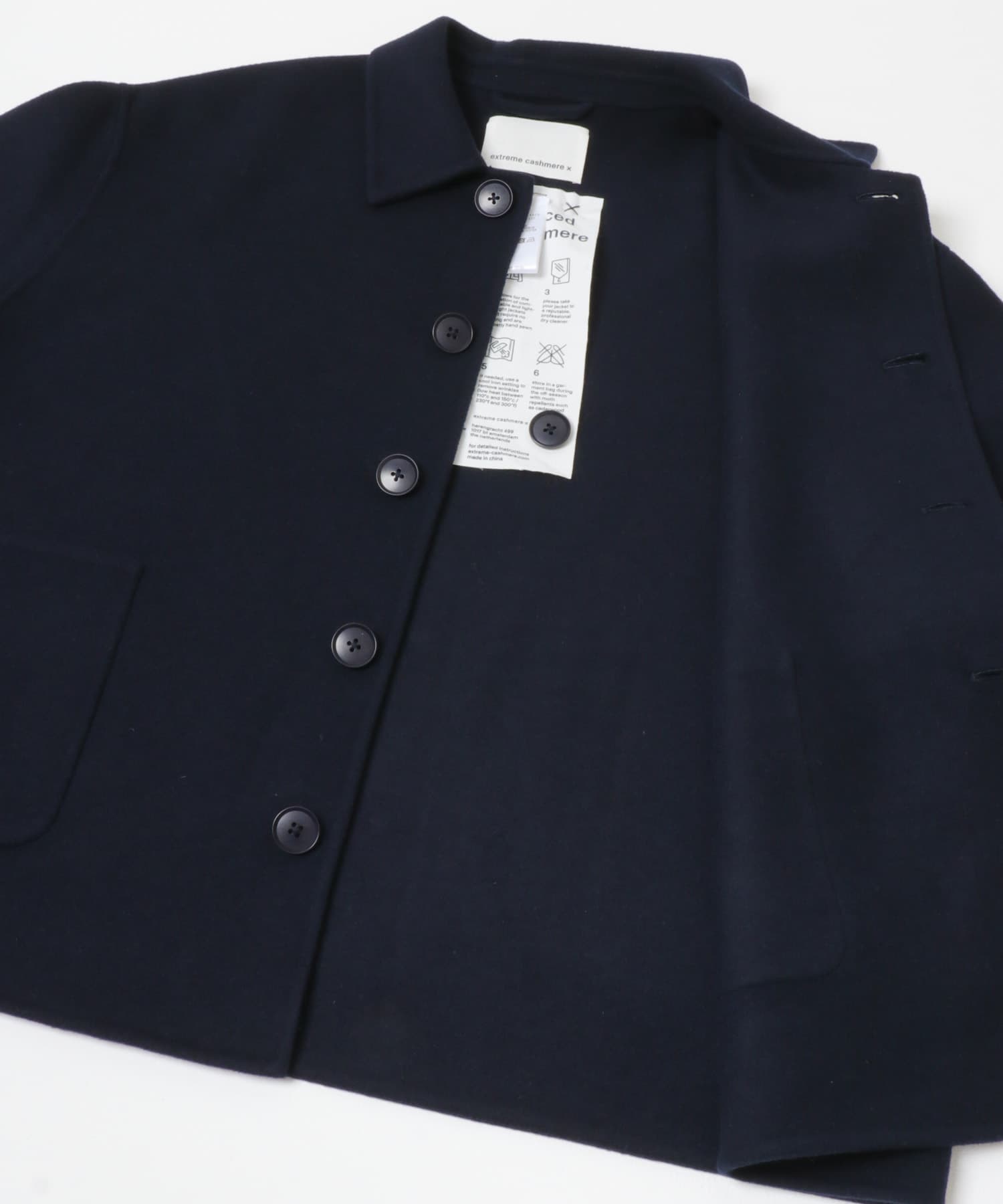 Extreme Cashmere　maker short sleeve navy -