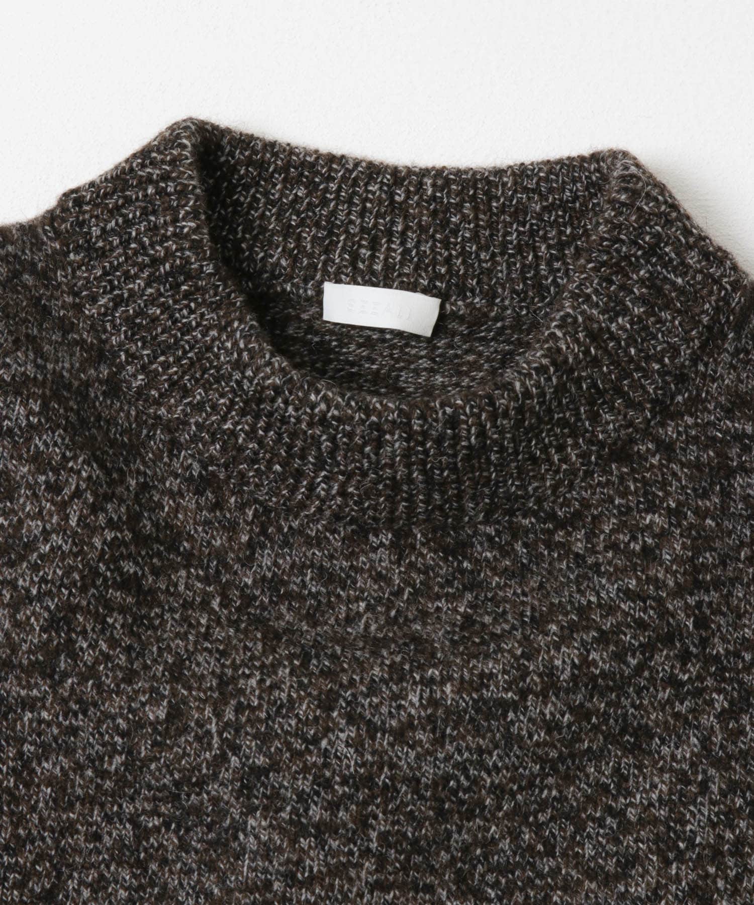 SEEALL　CROPPED  SWEATER MELANGE FREE