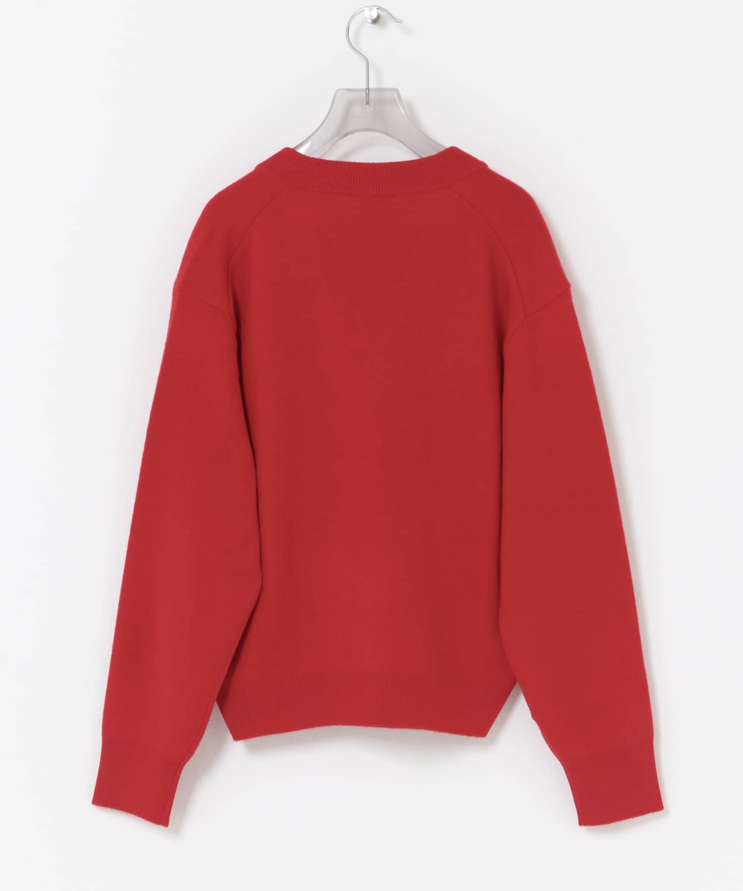 ATON　MERINO COLLEGE SWEATER RED 2