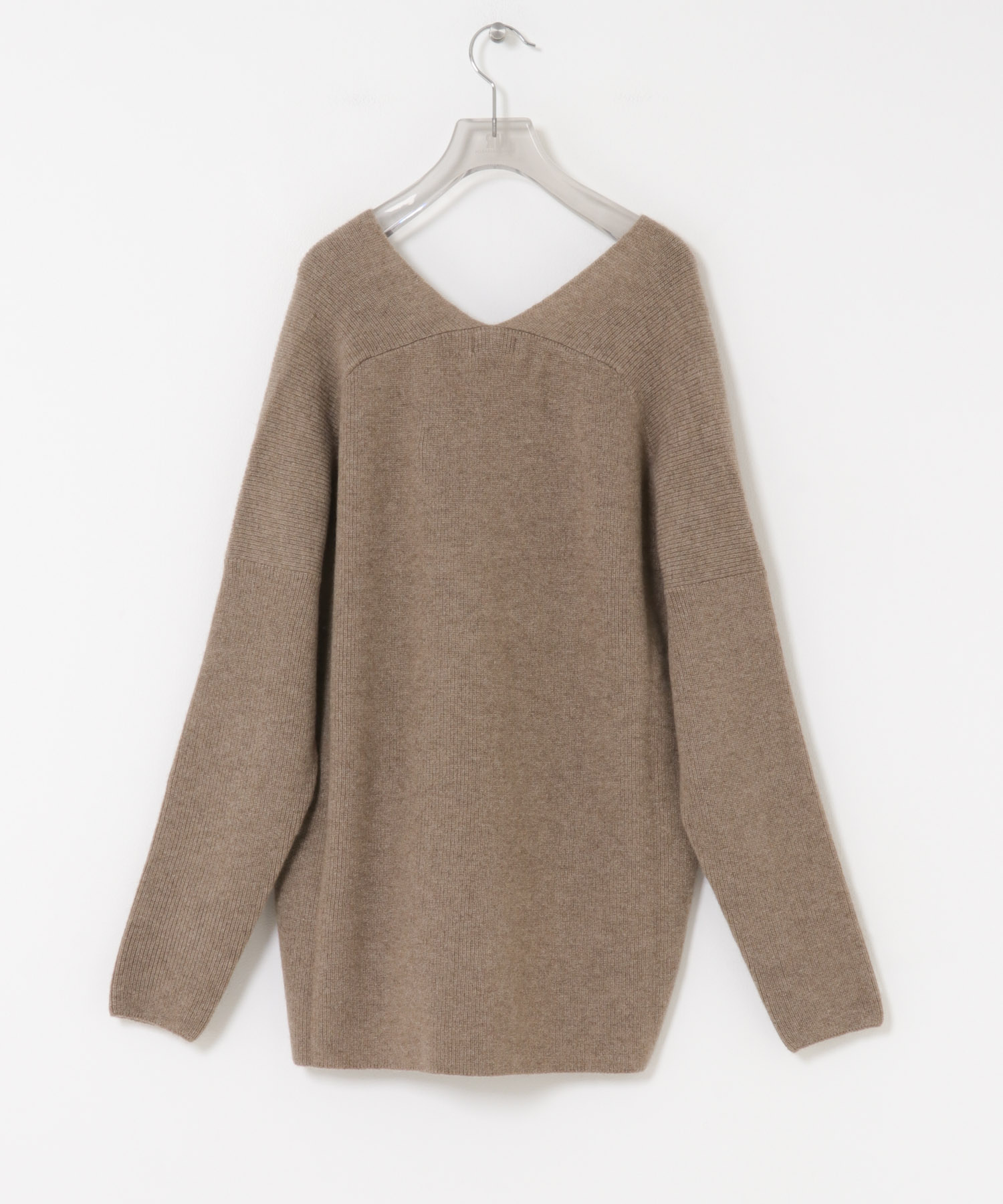 Nomat　CASHMERE V-neck Sweater BeigeBrown 2