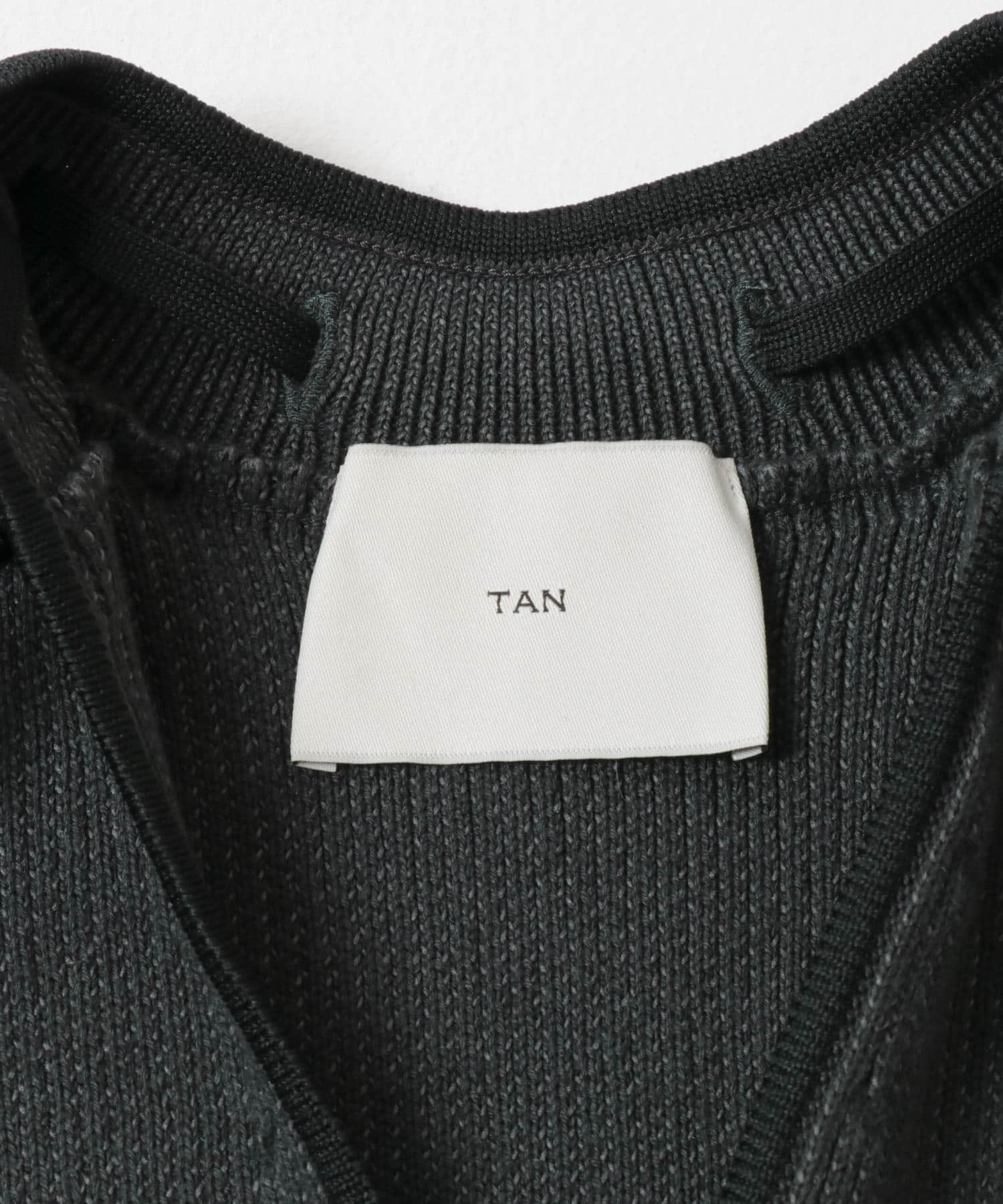 TAN　OPEN SLEEVE V/NECK KNIT STEEL GRAY 1