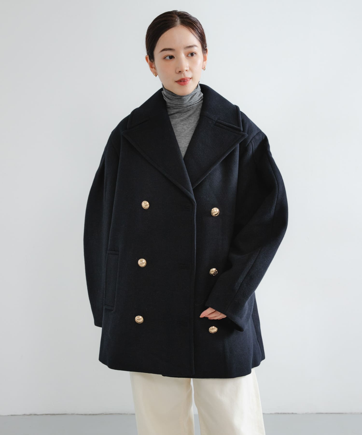 GANNI　Peacoat Wool Midi Coat