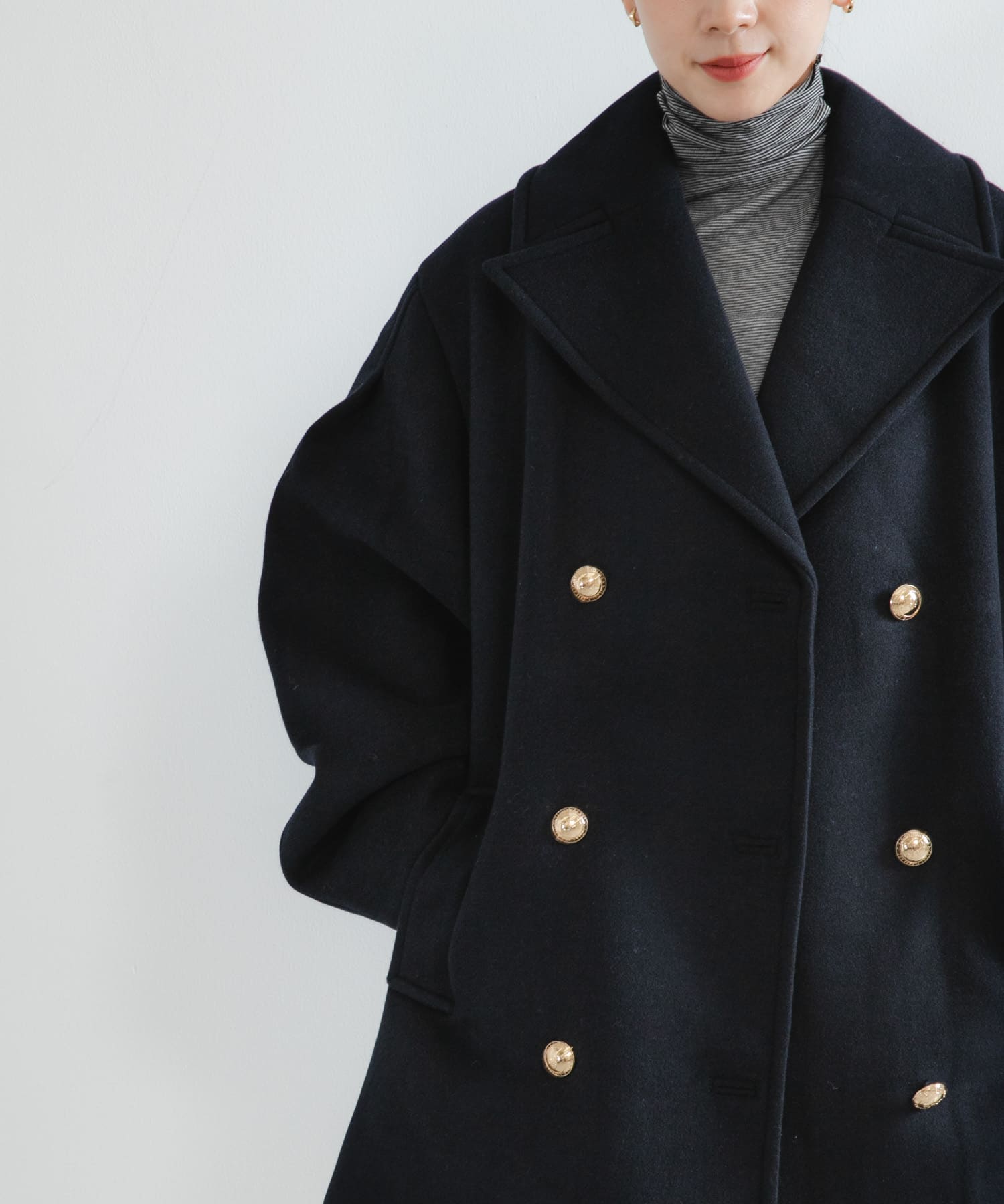 GANNI Peacoat Wool Midi Coat(36 S Captain): アウター｜URBAN 