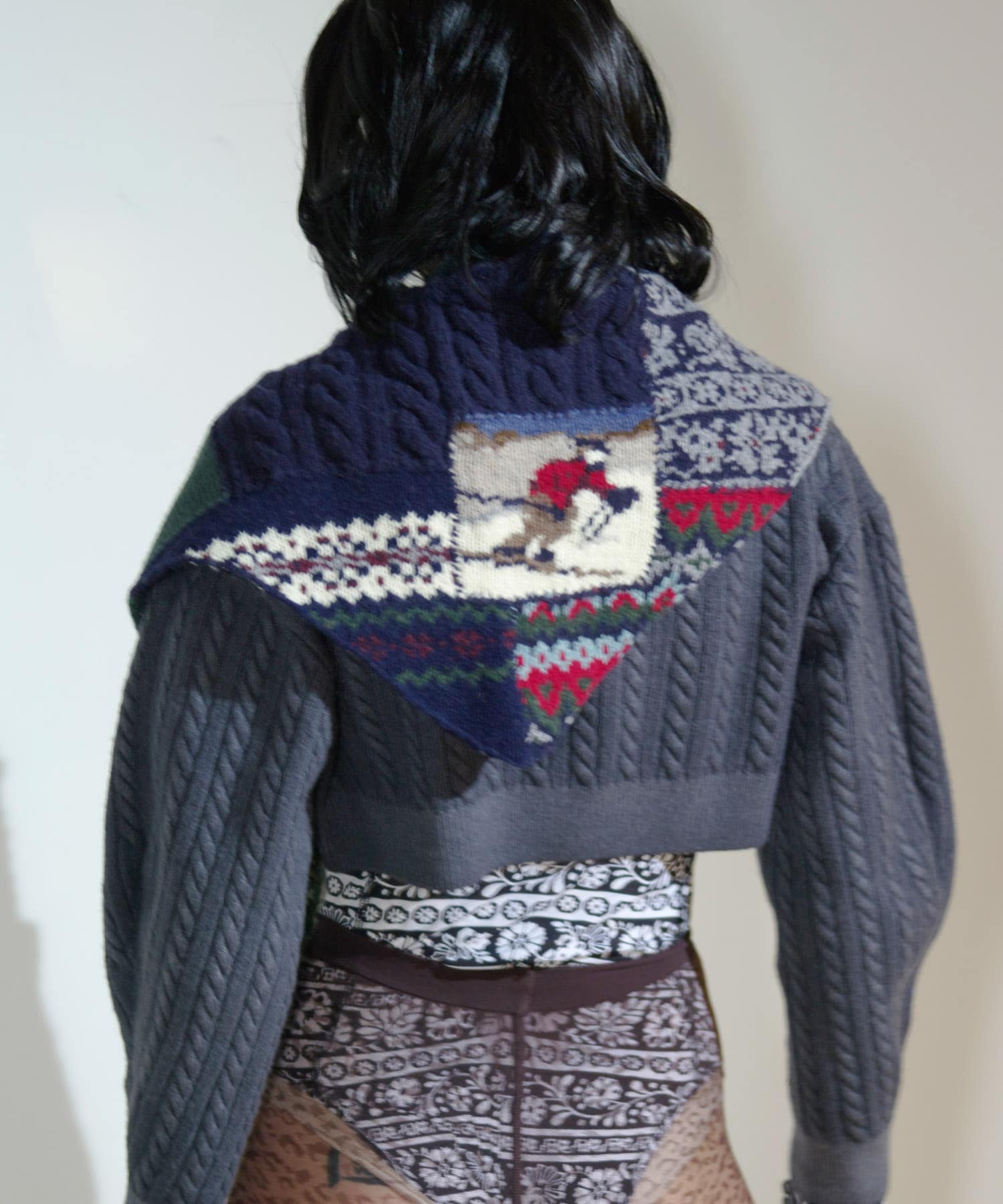 CURRENTAGE　PATCHWORK HAND KNIT SCARF