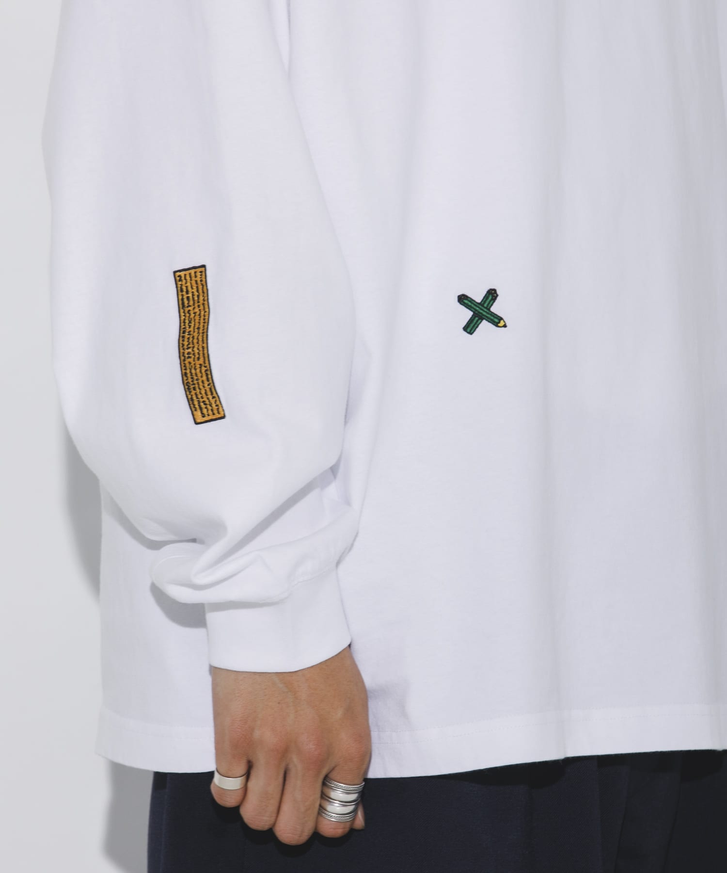 LOWERCASE　L/S TEE byFACEOKA 010WHITE M