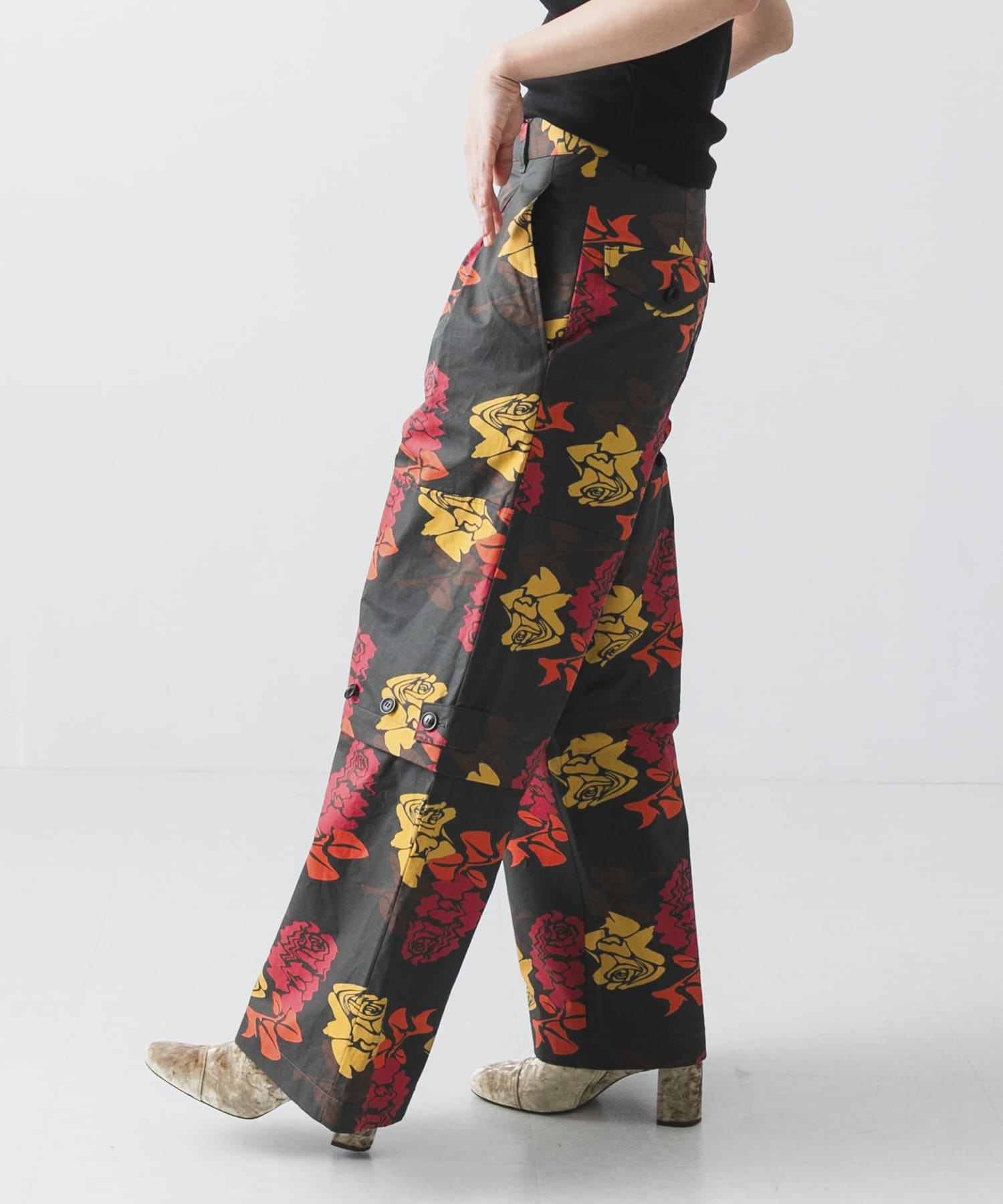 COGNOMEN　W.FANTASISTA FLOWER PANTS CHARCOAL S