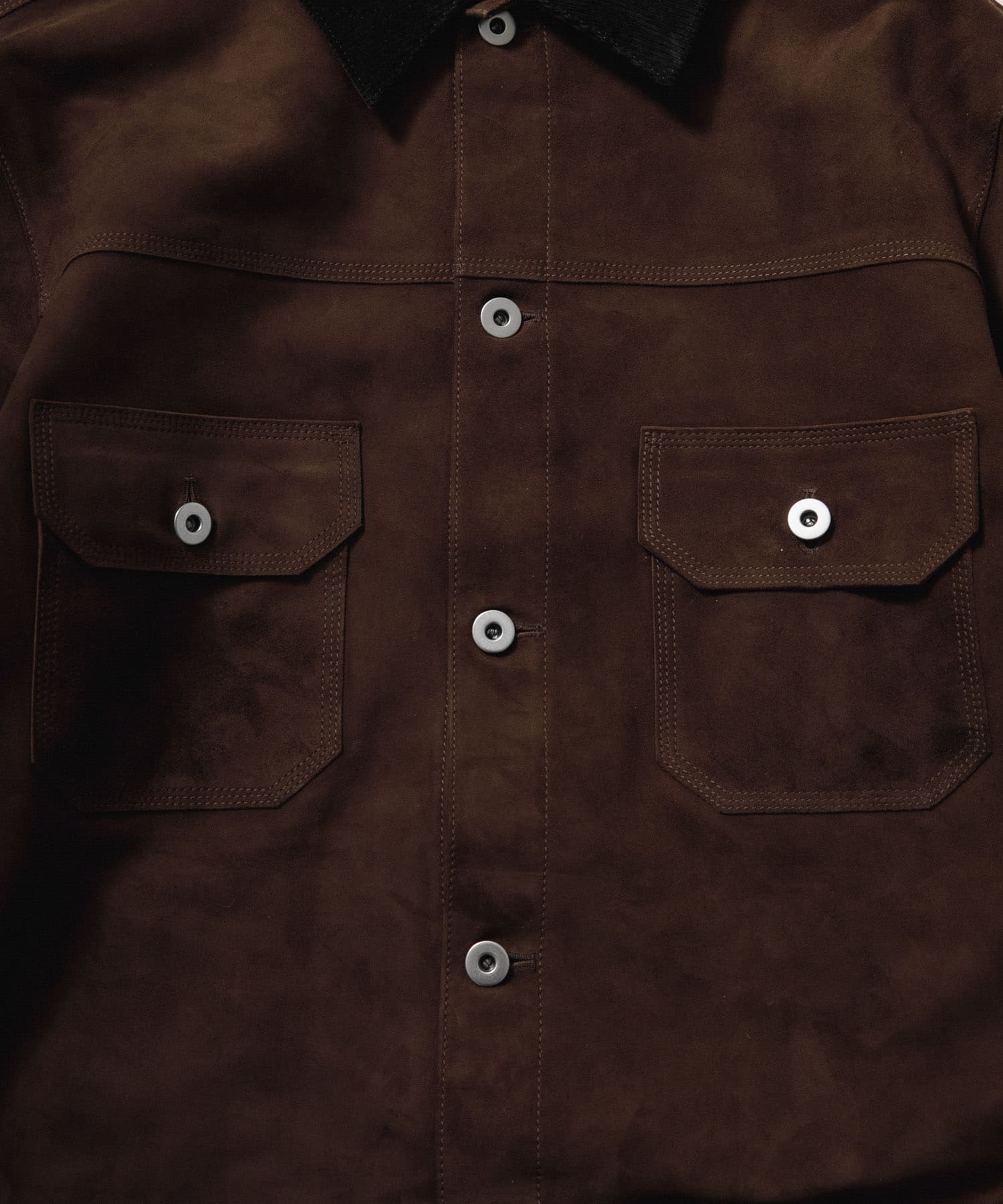 Gurank　GOAT SUEDE TRUCKER JACKET BRN 3