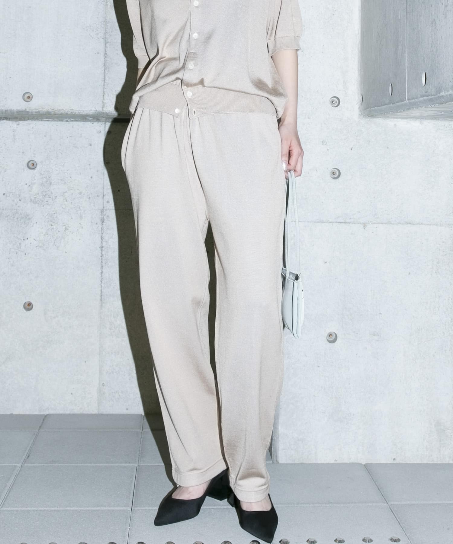 HERILL　Silk Sweatpants Beige 0