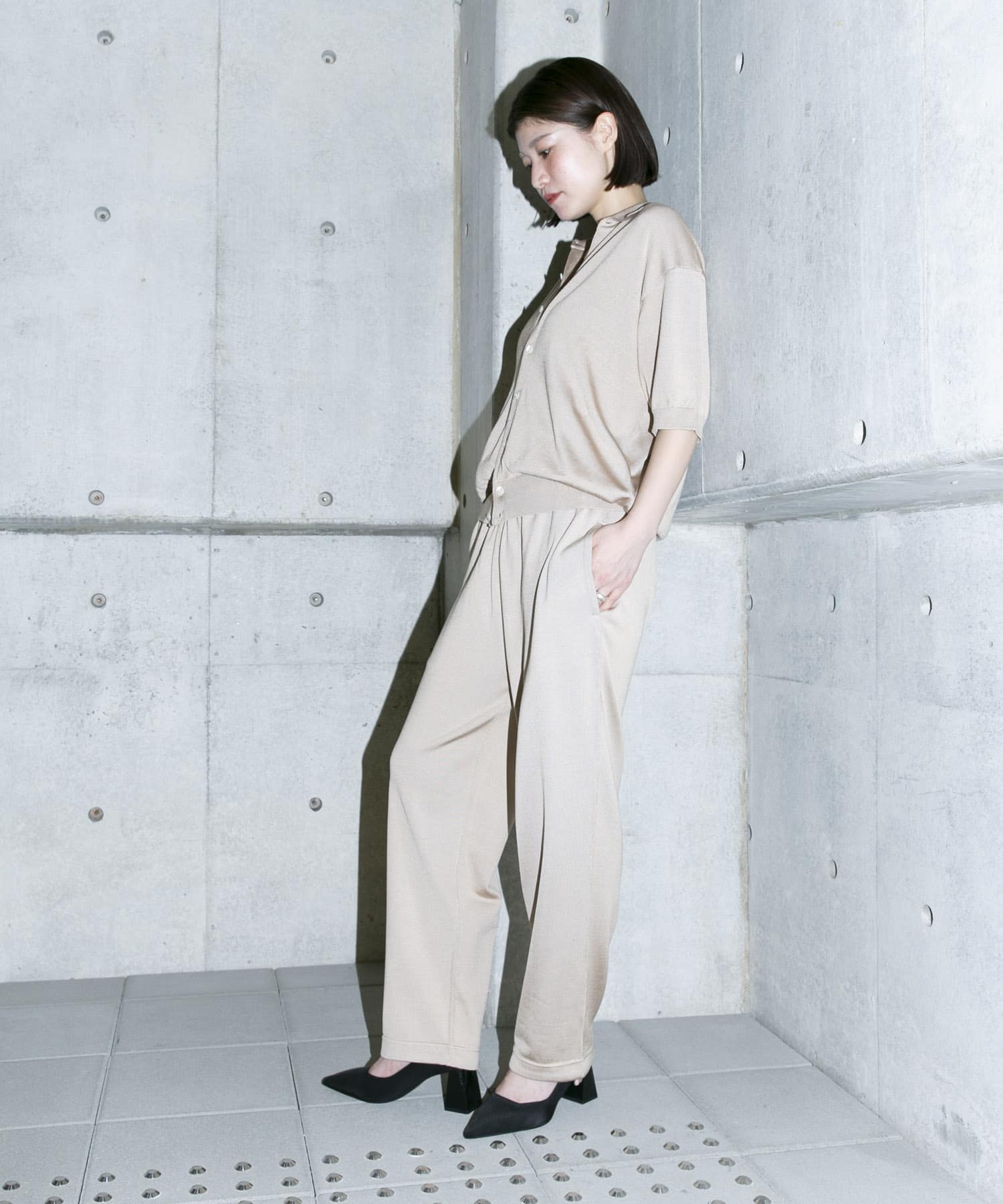 HERILL　Silk Sweatpants Beige 0