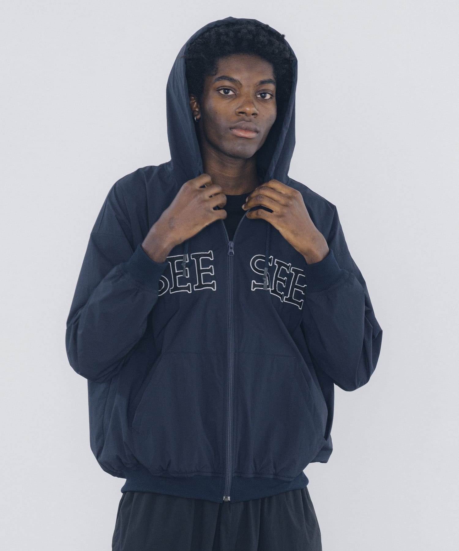 SEE SEE　NYLON FULL ZIP HOODIE