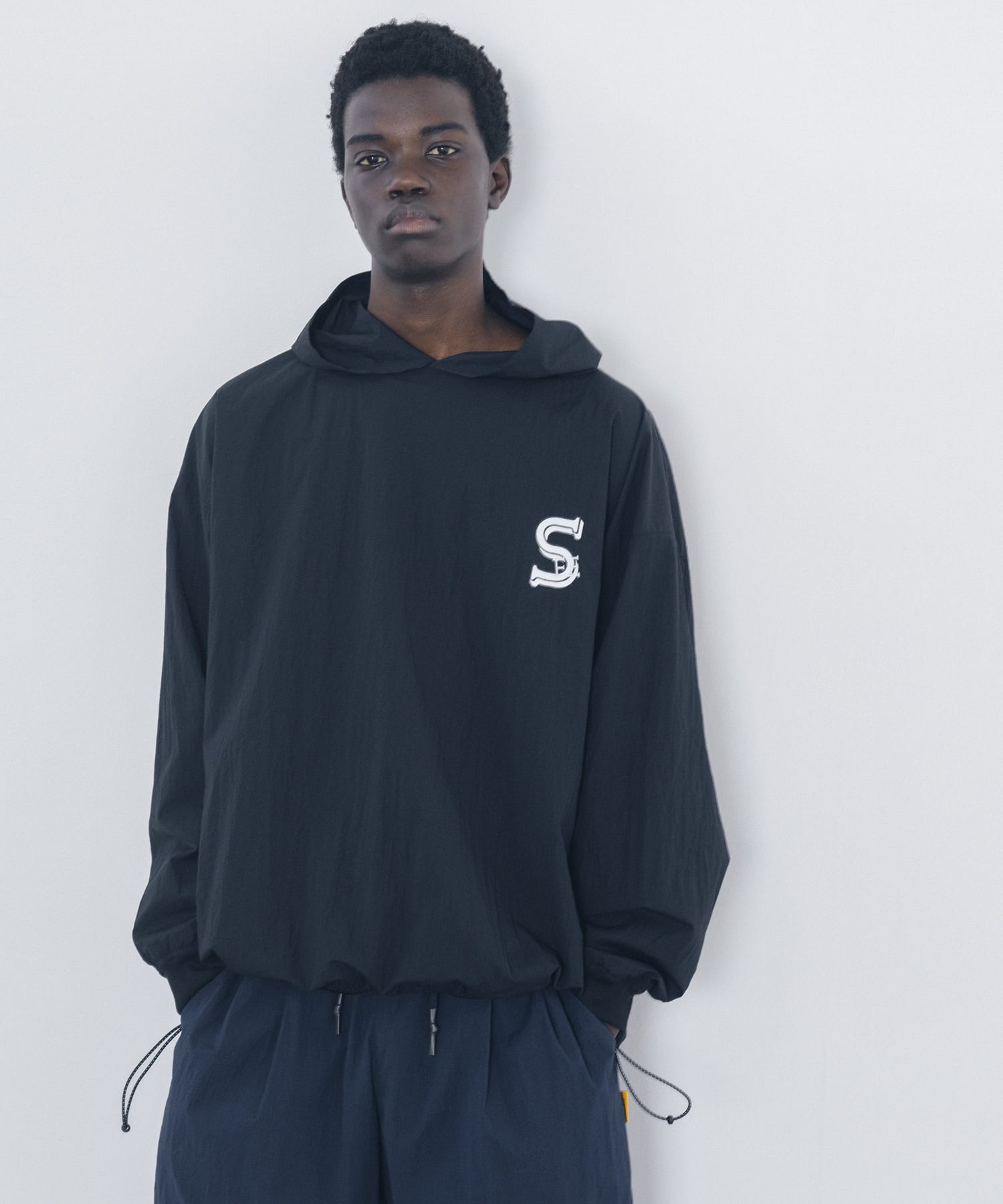 SEE SEE　NYLON SUPER BIG HOODY LST BLACK M