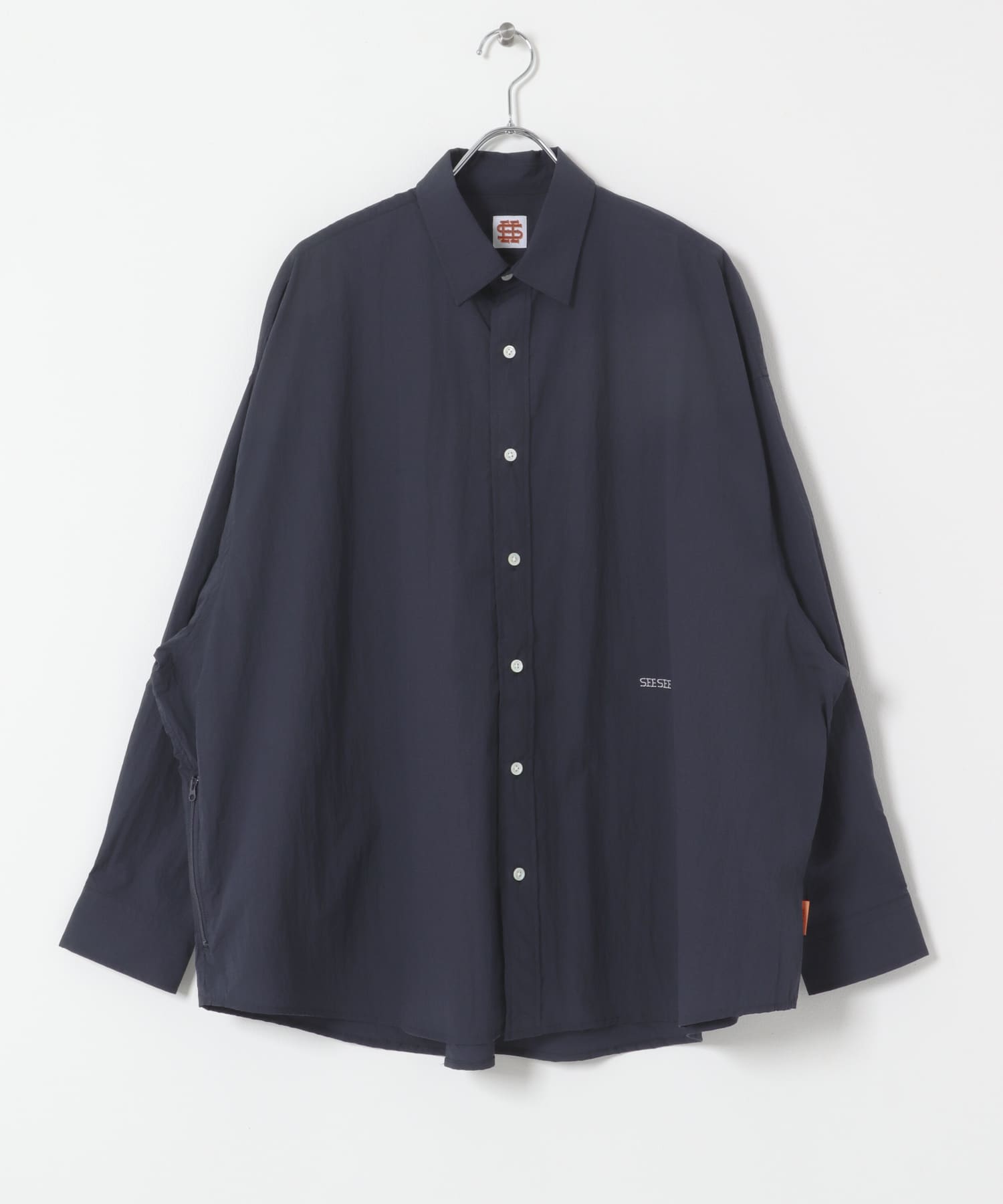 SEE SEE　PACKABLE BIG SHIRT NAVY M