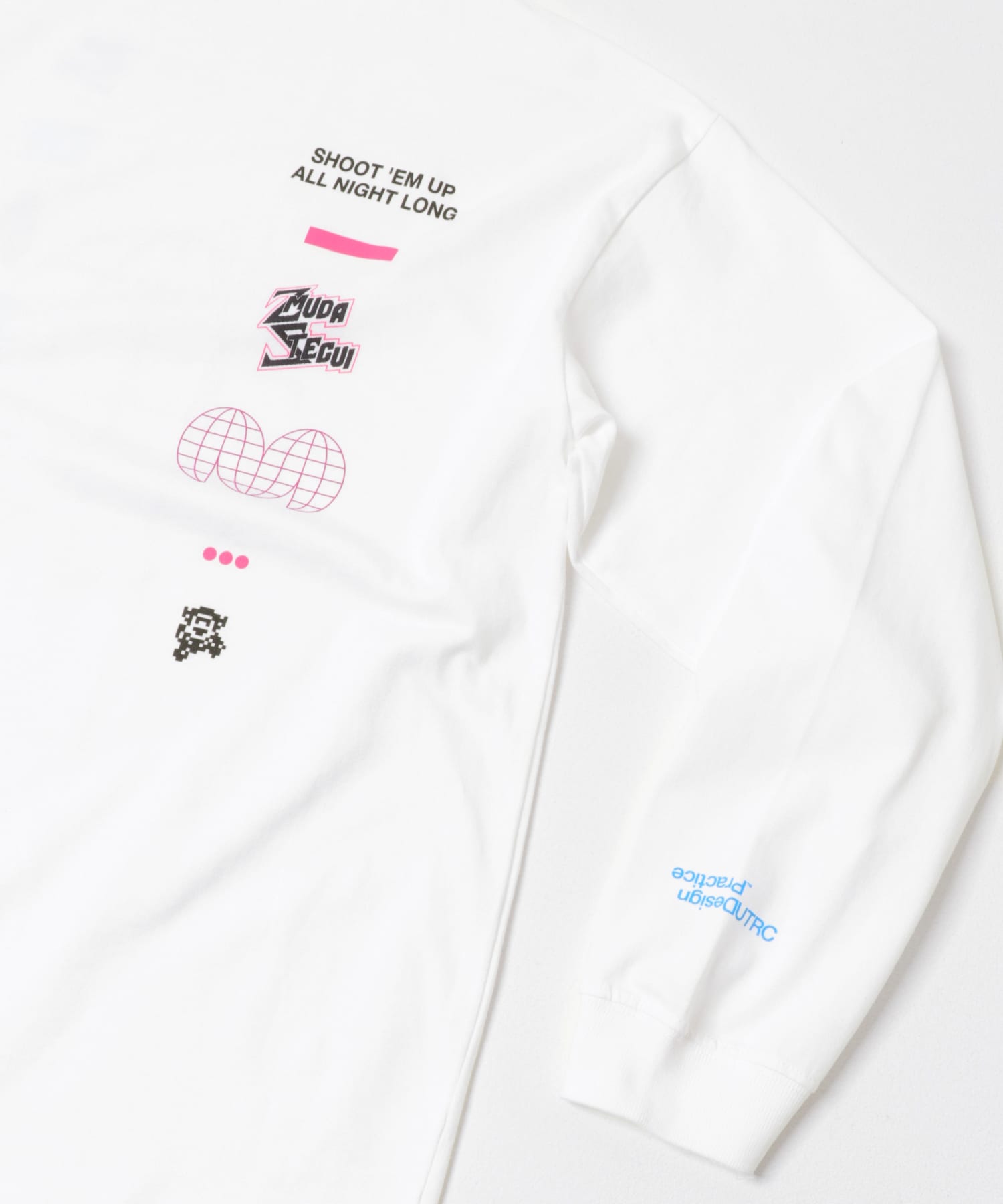 UNTRACE　グラフィック tee L/S 3 WHITE 1