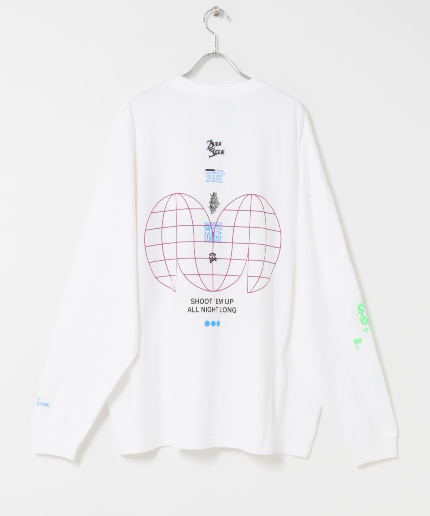 UNTRACE　グラフィック tee L/S 3 WHITE 1