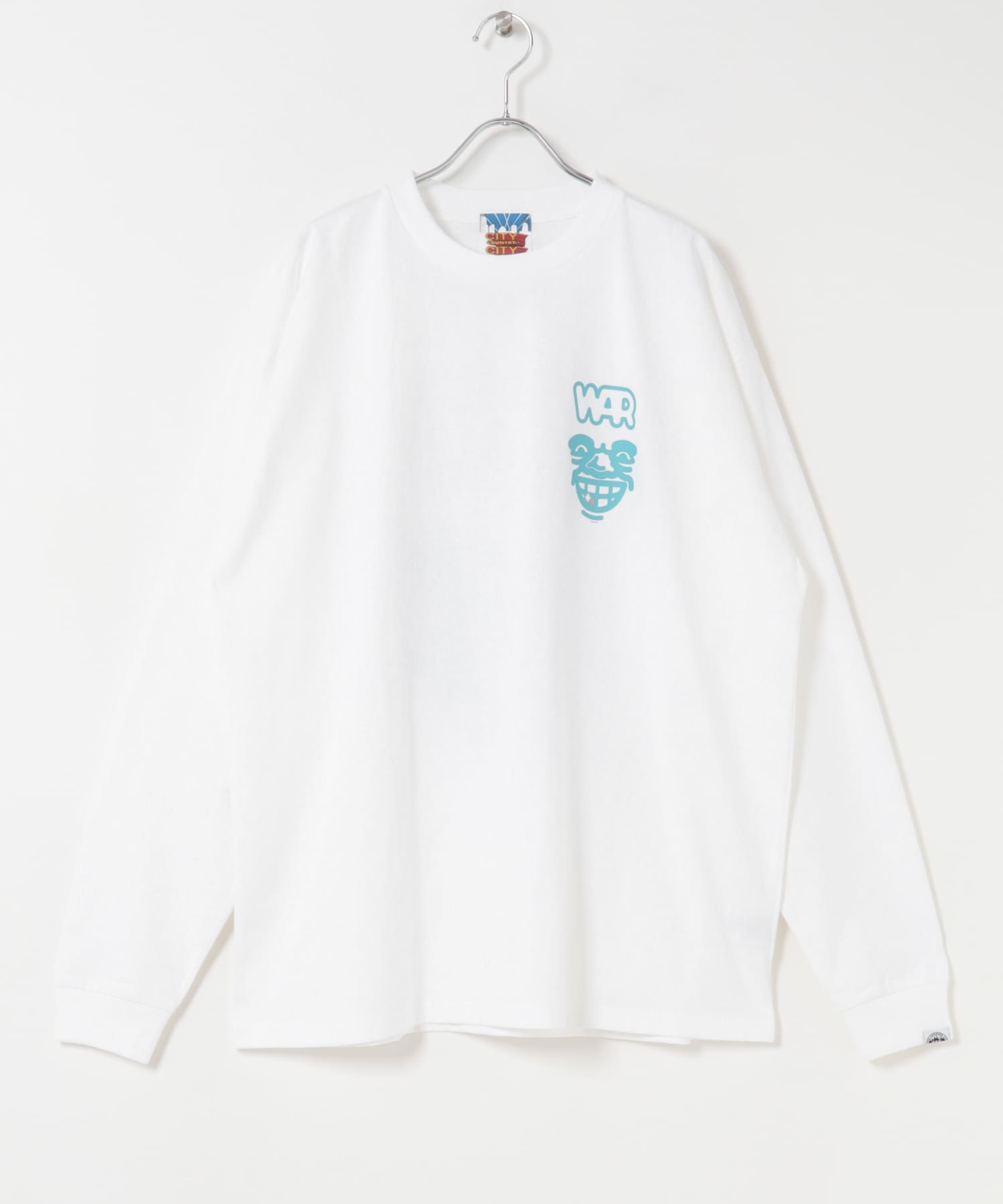 CITY COUNTRY CITY　CCC×WAR＿COTTON L/S T WHT/BLU L