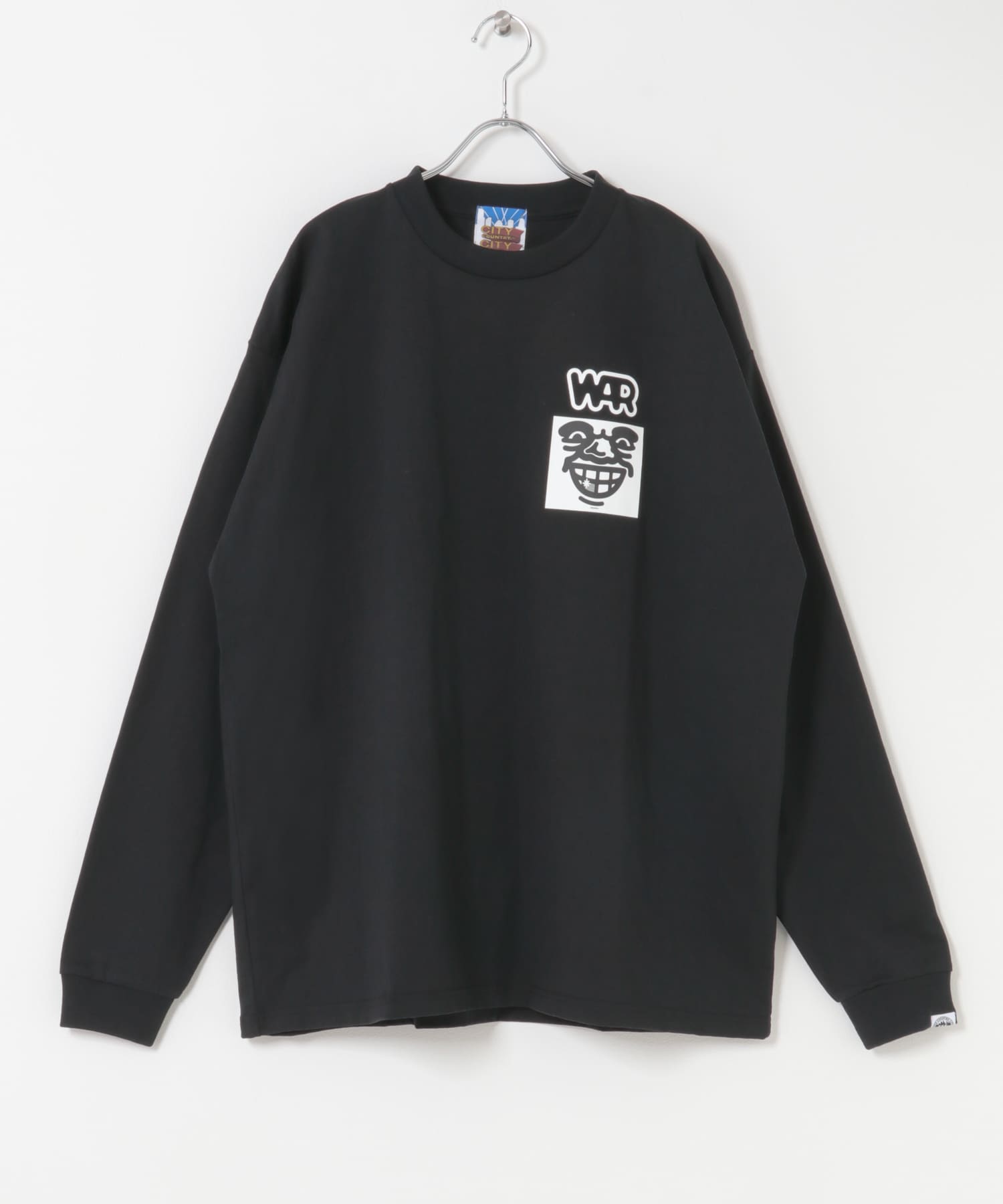 CITY COUNTRY CITY　CCC×WAR＿COTTON L/S T BLK/WHT L
