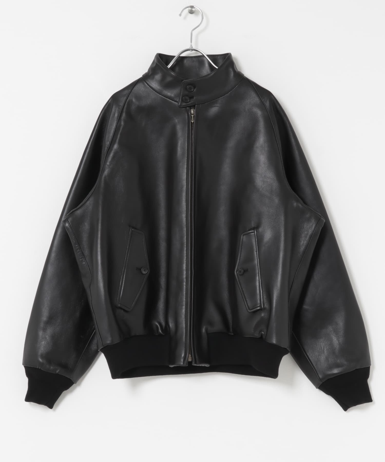 A PRESSE　Leather Harrington Jacket