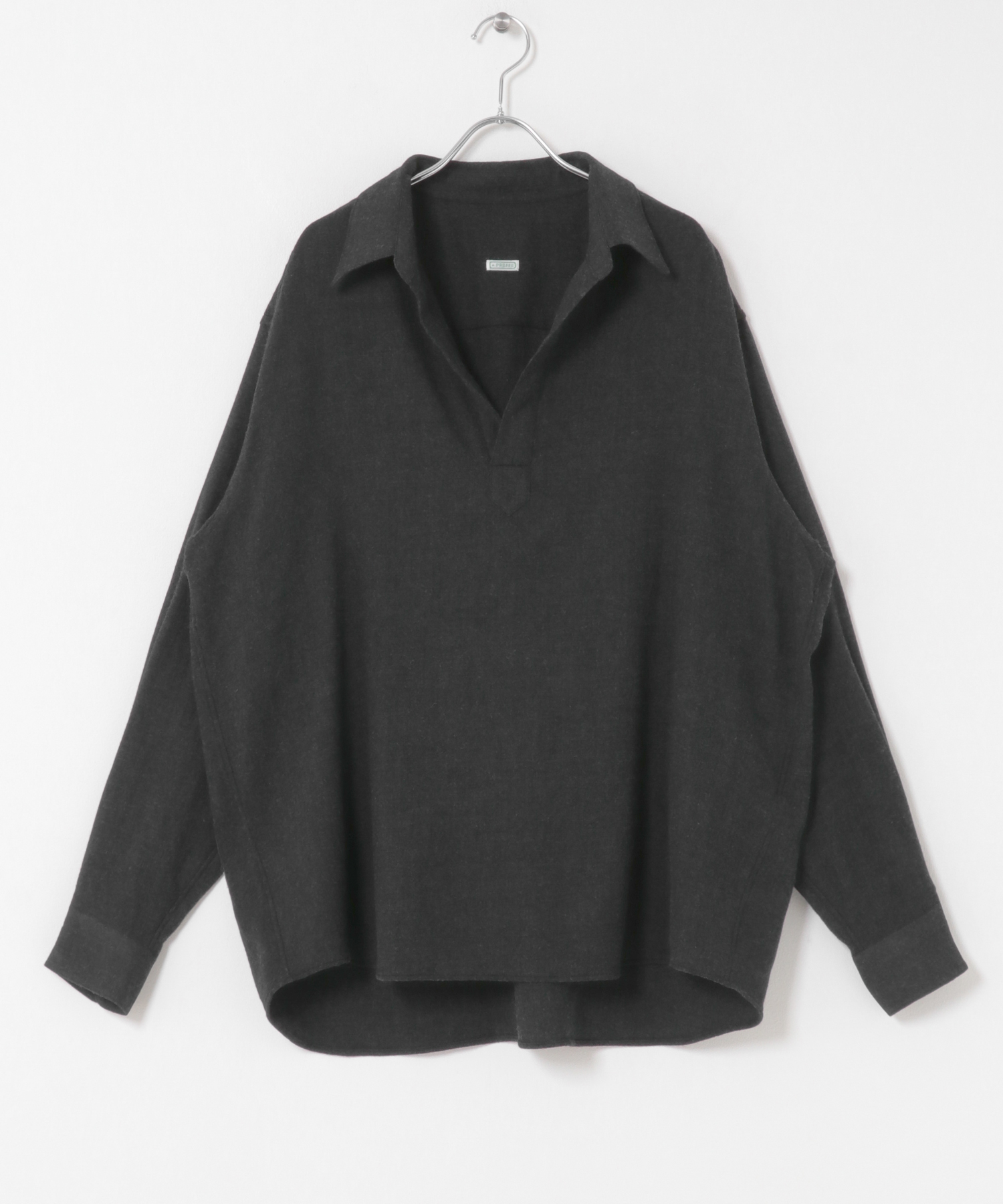 A PRESSE　Wool Skipper Shirt CHARCOAL 2