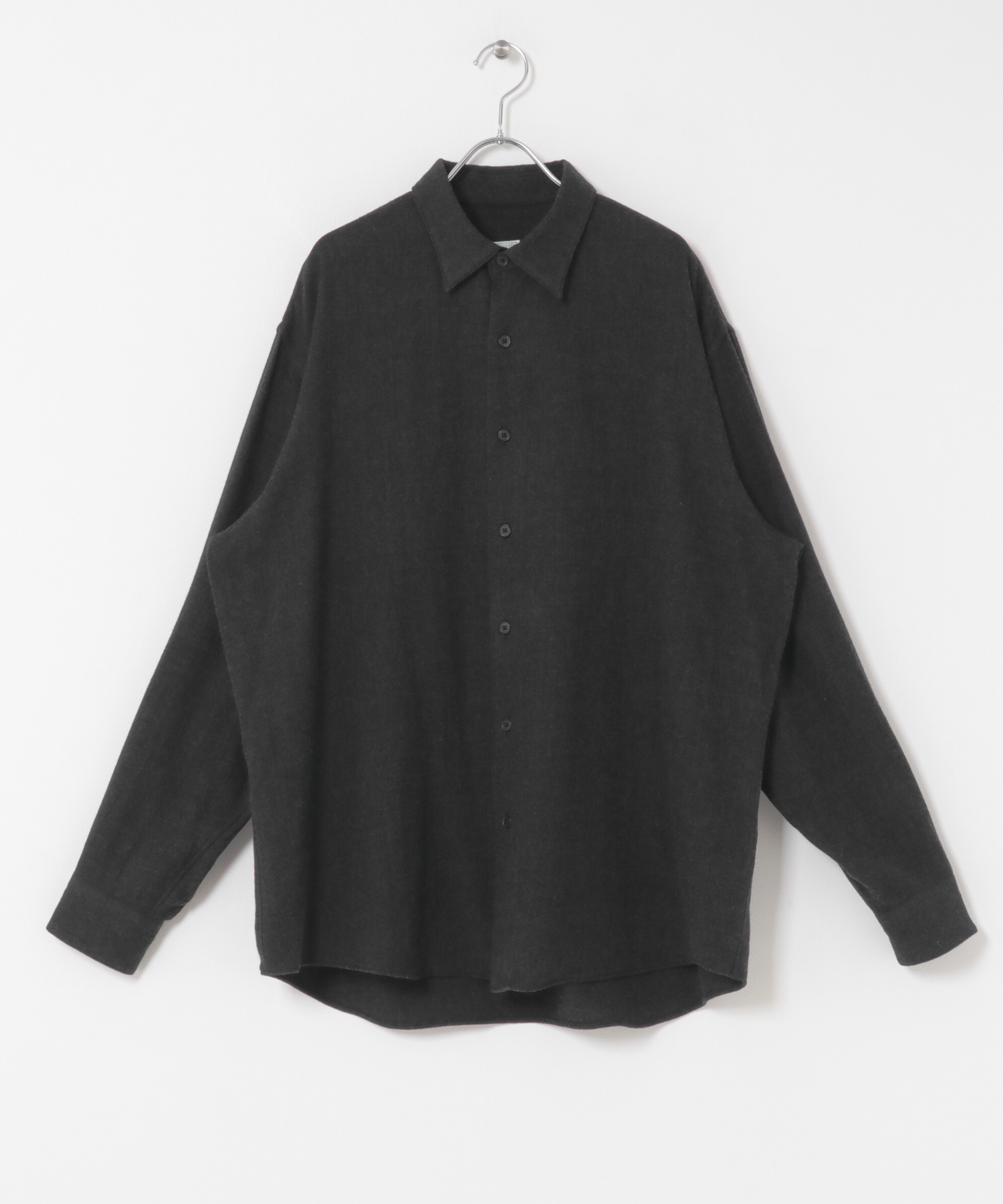 A PRESSE　Wool Regular Collar Shirt CHARCOAL 2