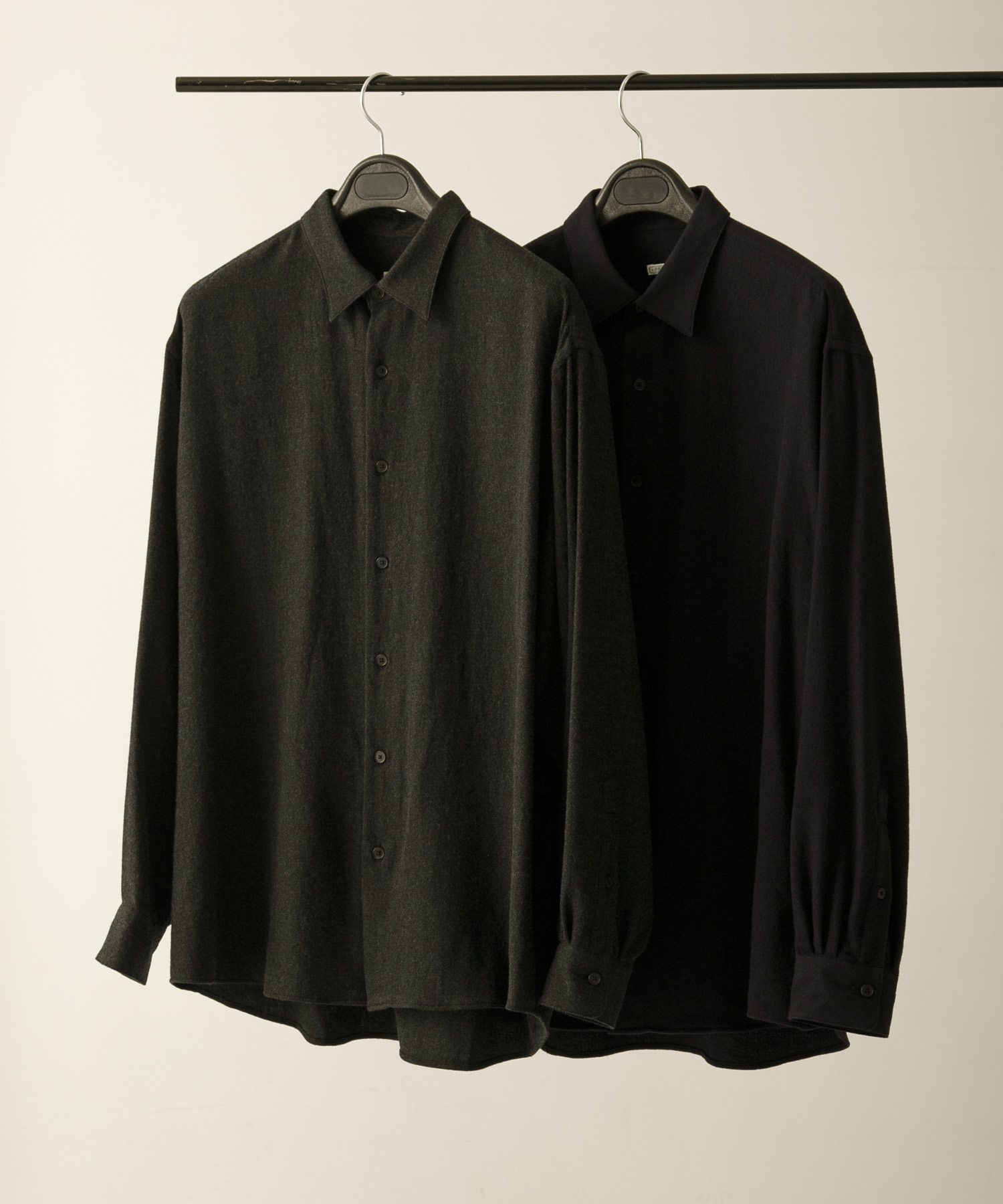 A PRESSE　Wool Regular Collar Shirt CHARCOAL 2