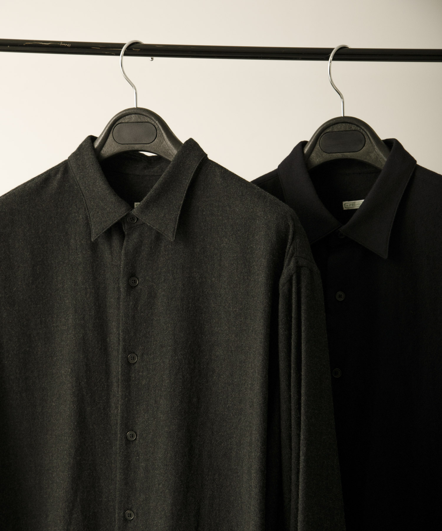 A PRESSE　Wool Regular Collar Shirt CHARCOAL 2