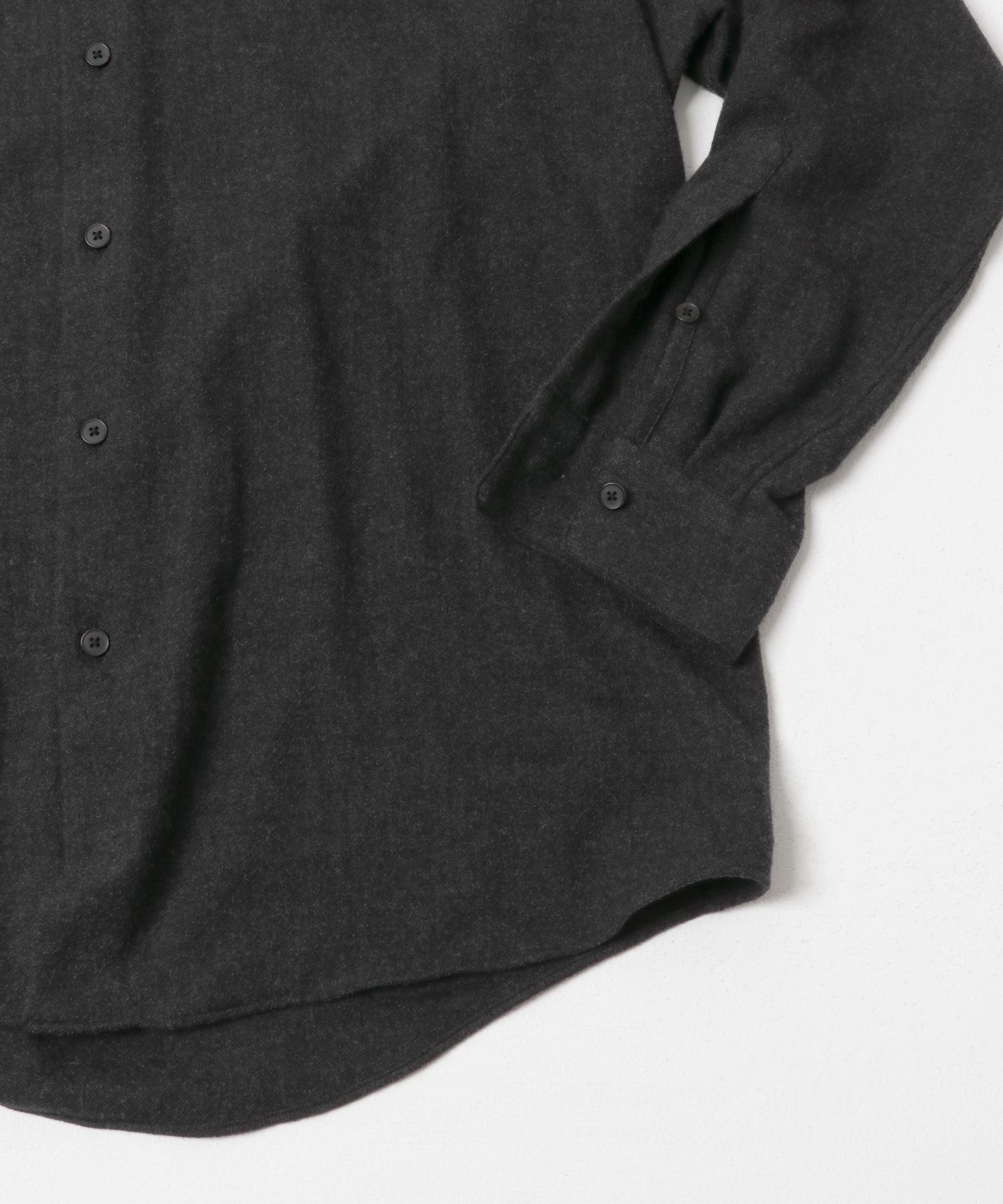 A PRESSE　Wool Regular Collar Shirt CHARCOAL 2