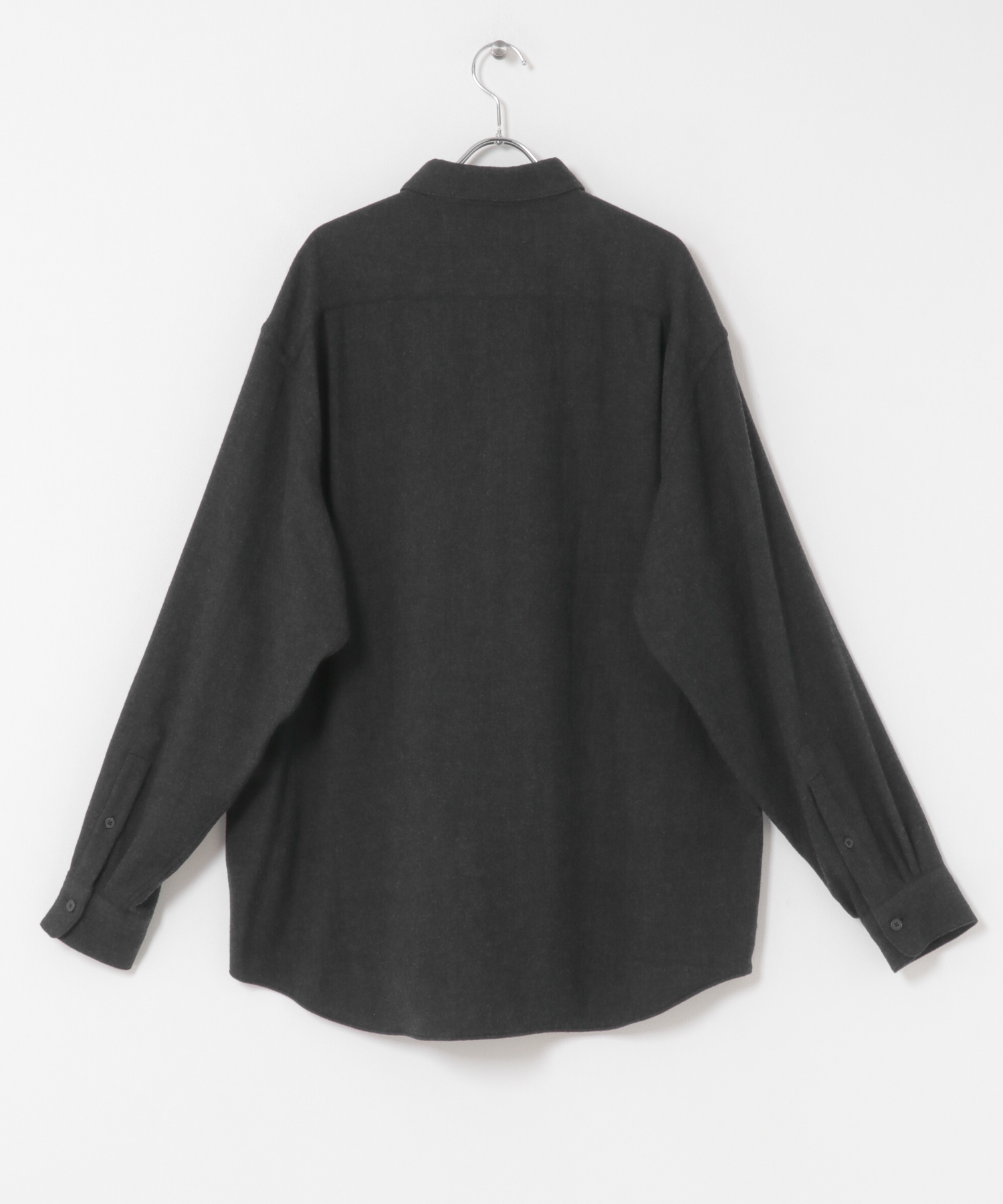 A PRESSE　Wool Regular Collar Shirt CHARCOAL 2