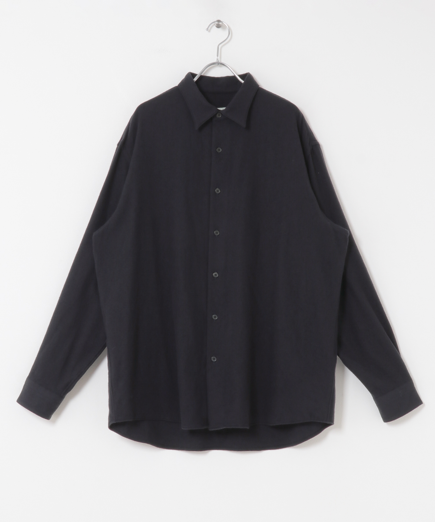 A PRESSE　Wool Regular Collar Shirt NAVY 2