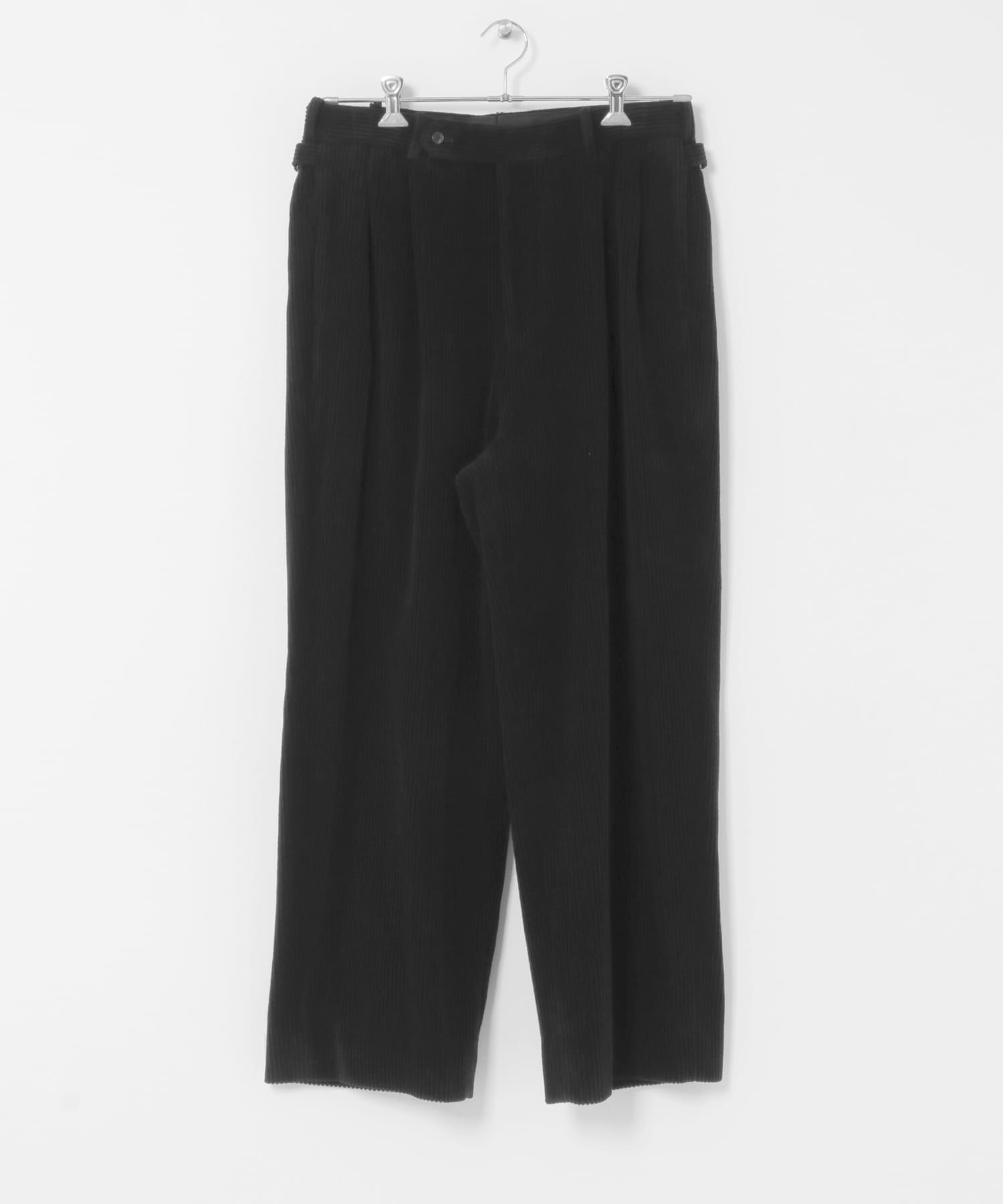 A PRESSE Wool Corduroy Wide Tapered Trousers(2 BLACK