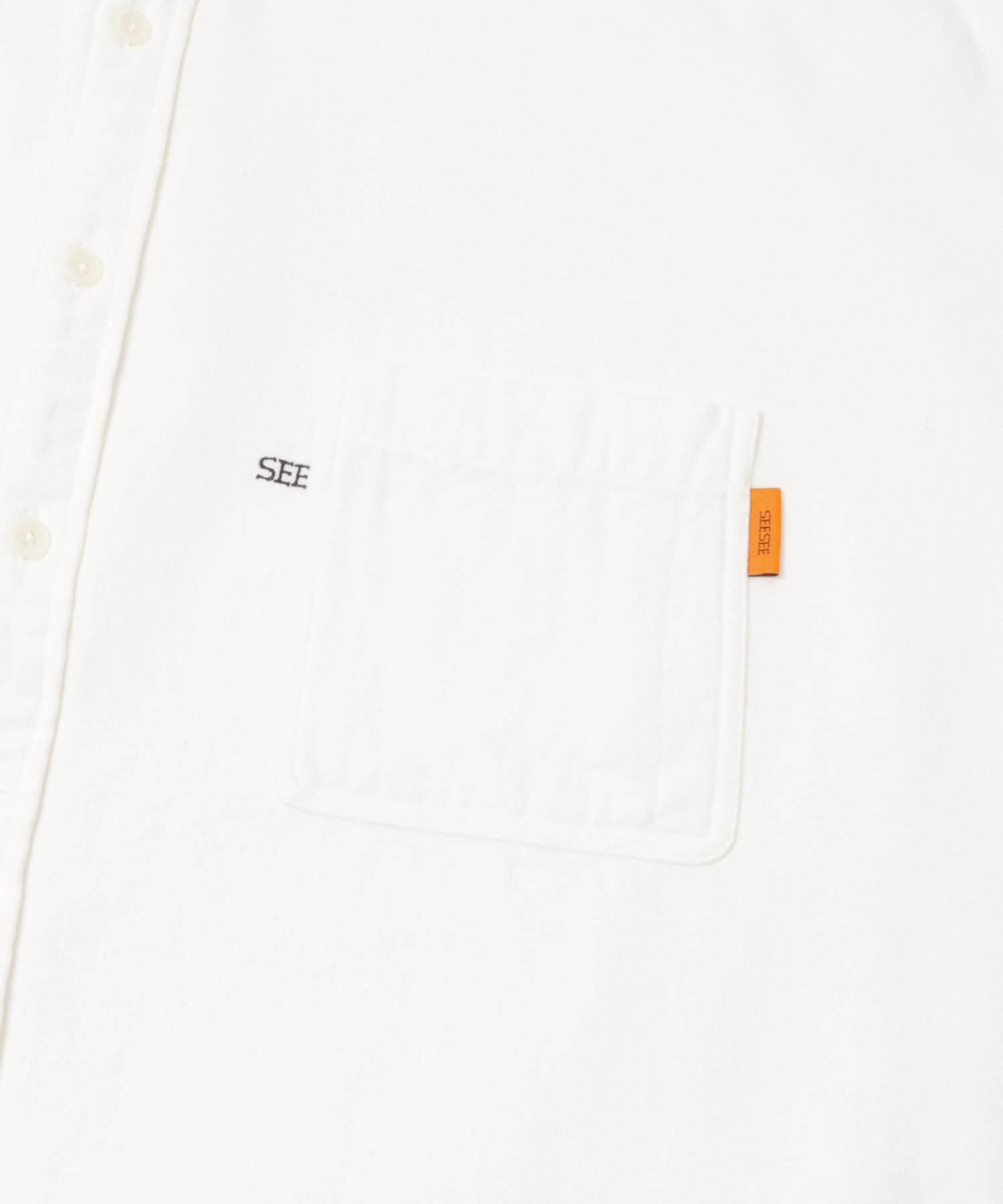 SEE SEE　BIG SHIRT  WASHED NEL WHITE M