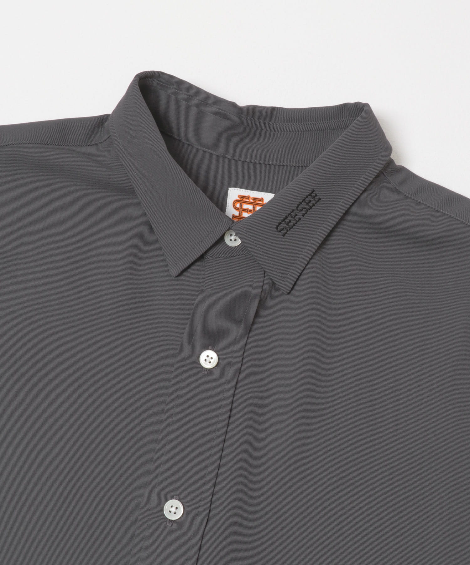 SEE SEE　T/C BIG SHIRT CHARCOAL/B M