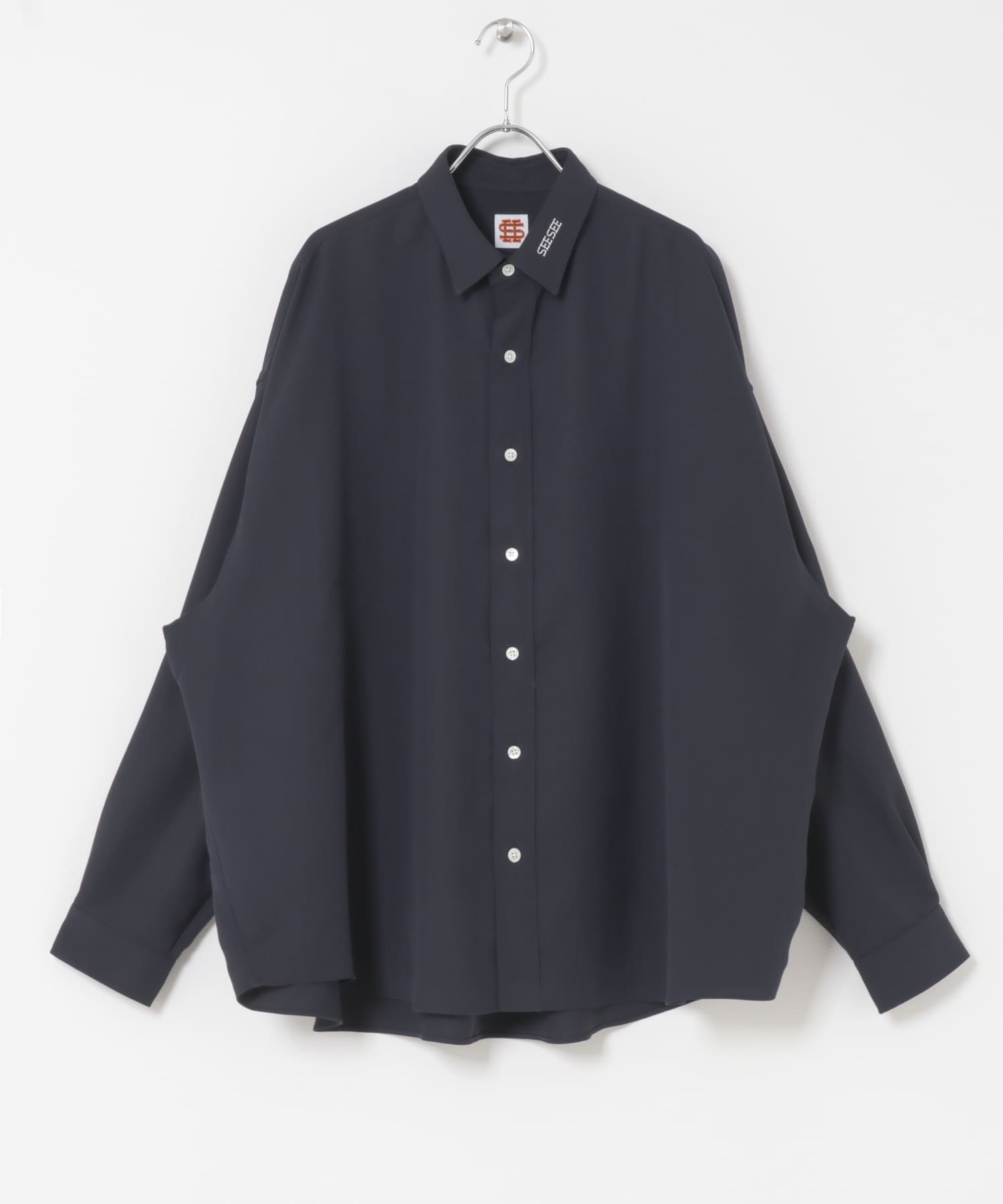SEE SEE　T/C BIG SHIRT D NAVY/W M
