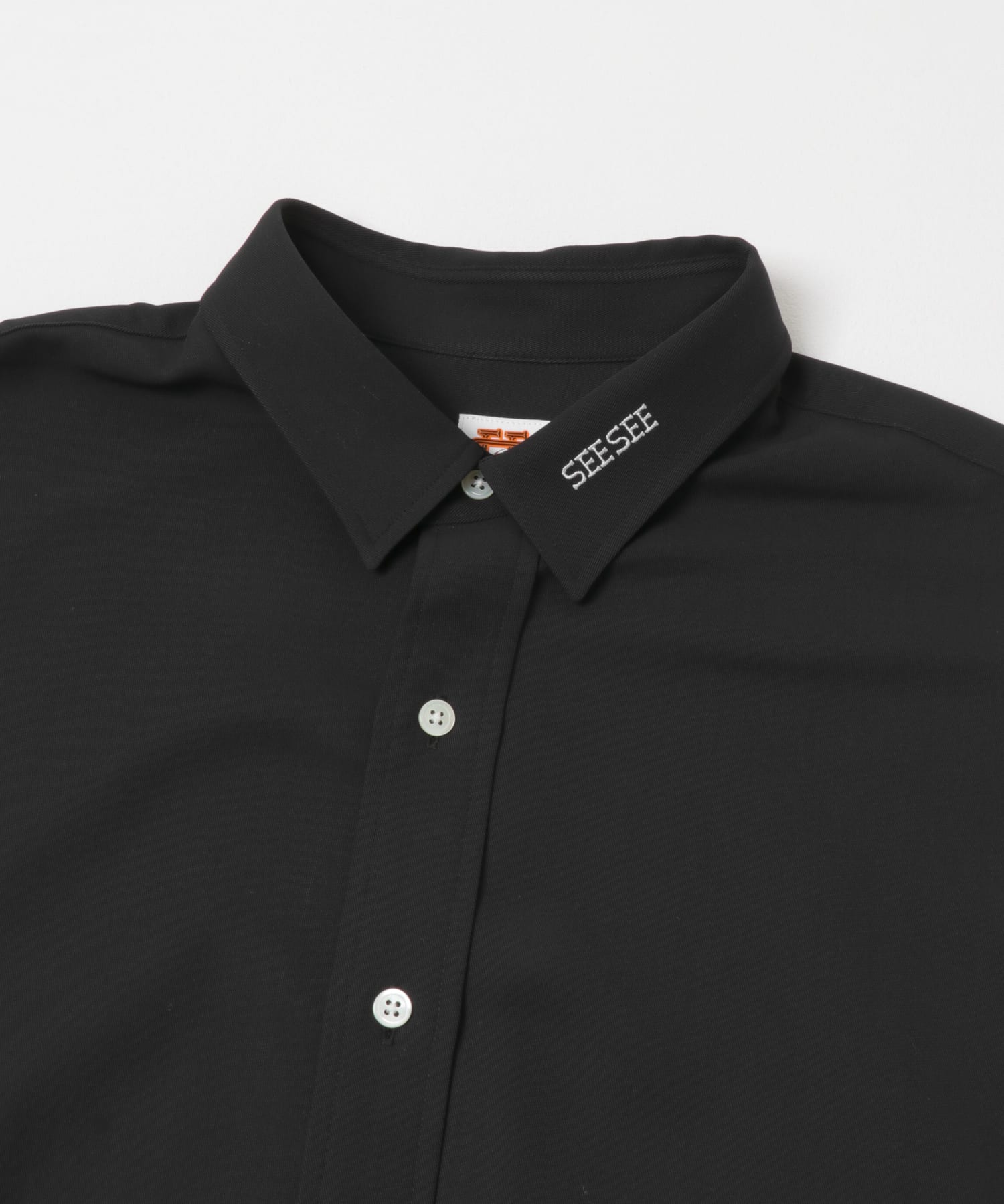 SEE SEE　T/C BIG SHIRT BLACK/W M