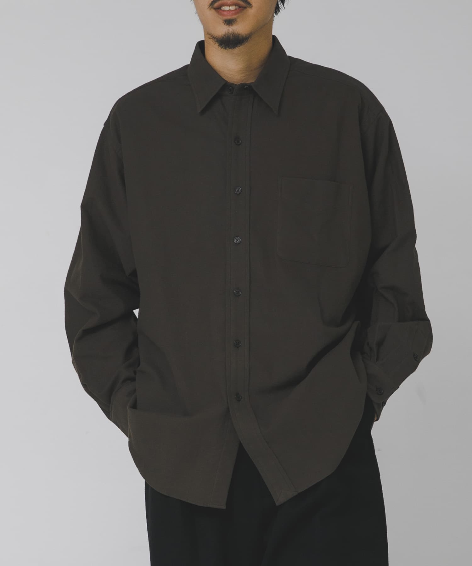 THE DAY　VINTAGE BRUSHED FLANNEL SHIRT BROWN 2