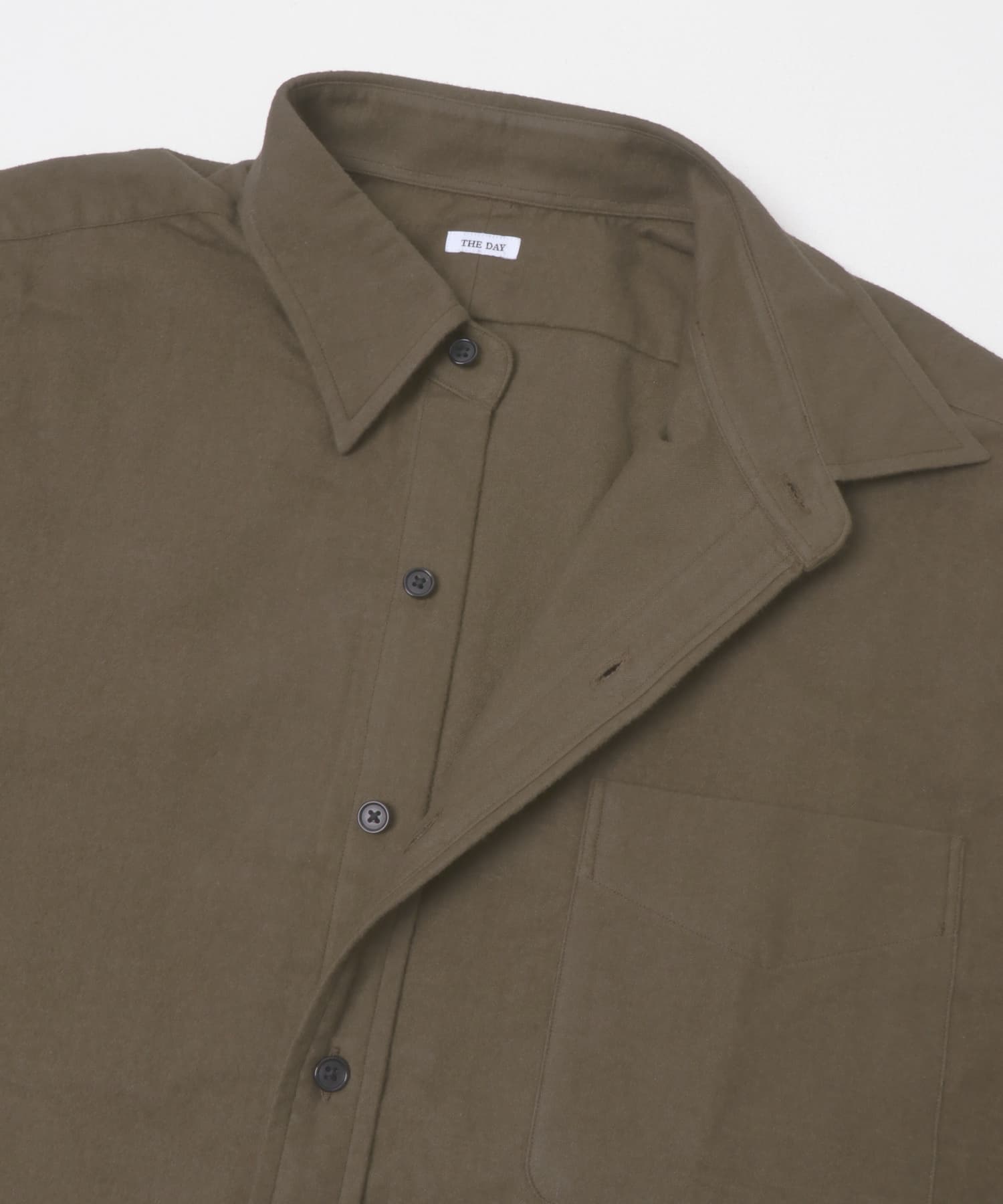 THE DAY　VINTAGE BRUSHED FLANNEL SHIRT BROWN 2