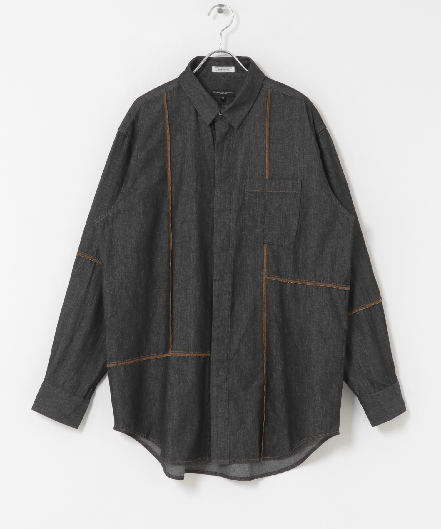 Engineered Garments　Combo Short Collar Shirt Black S