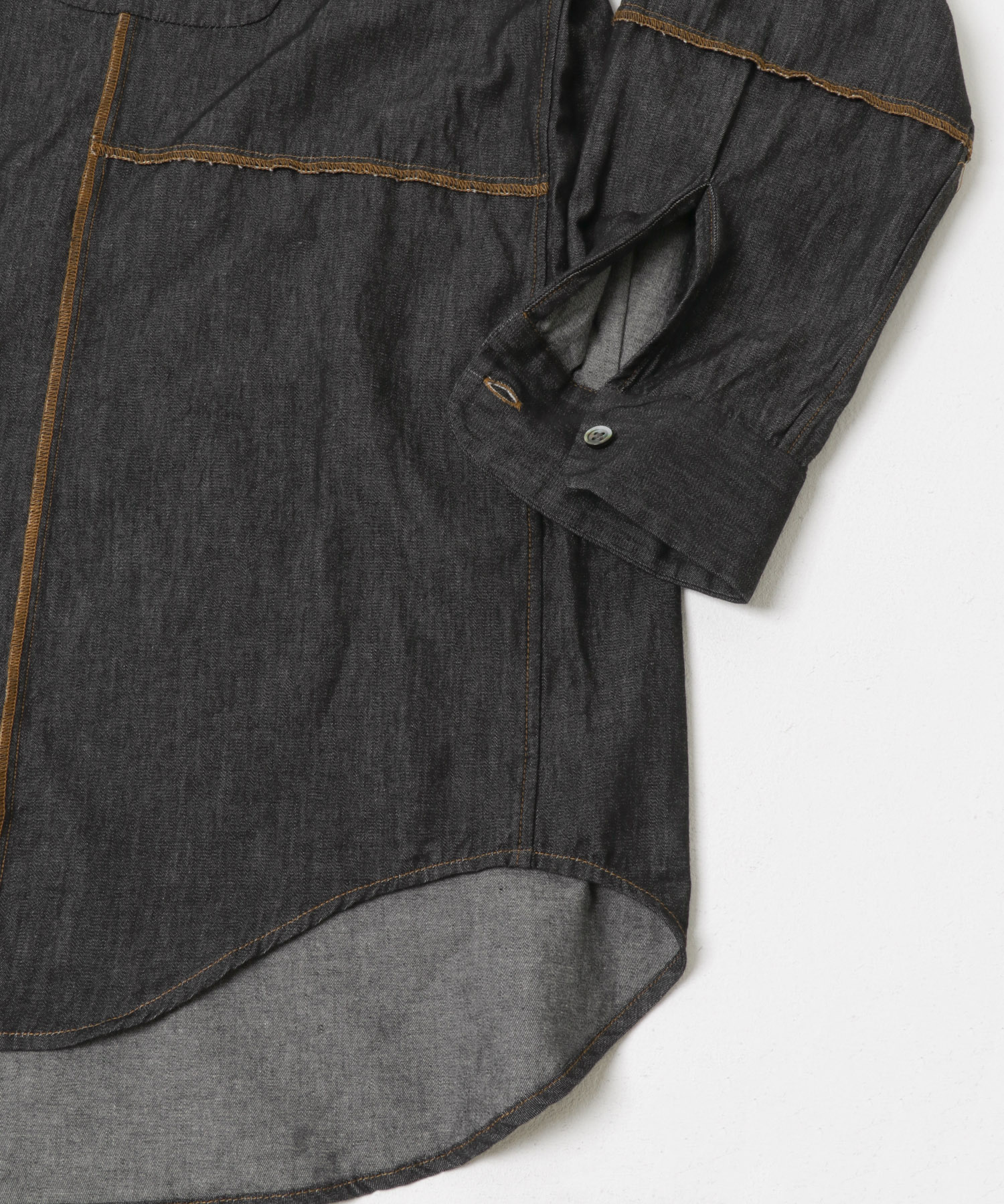 Engineered Garments　Combo Short Collar Shirt Black S