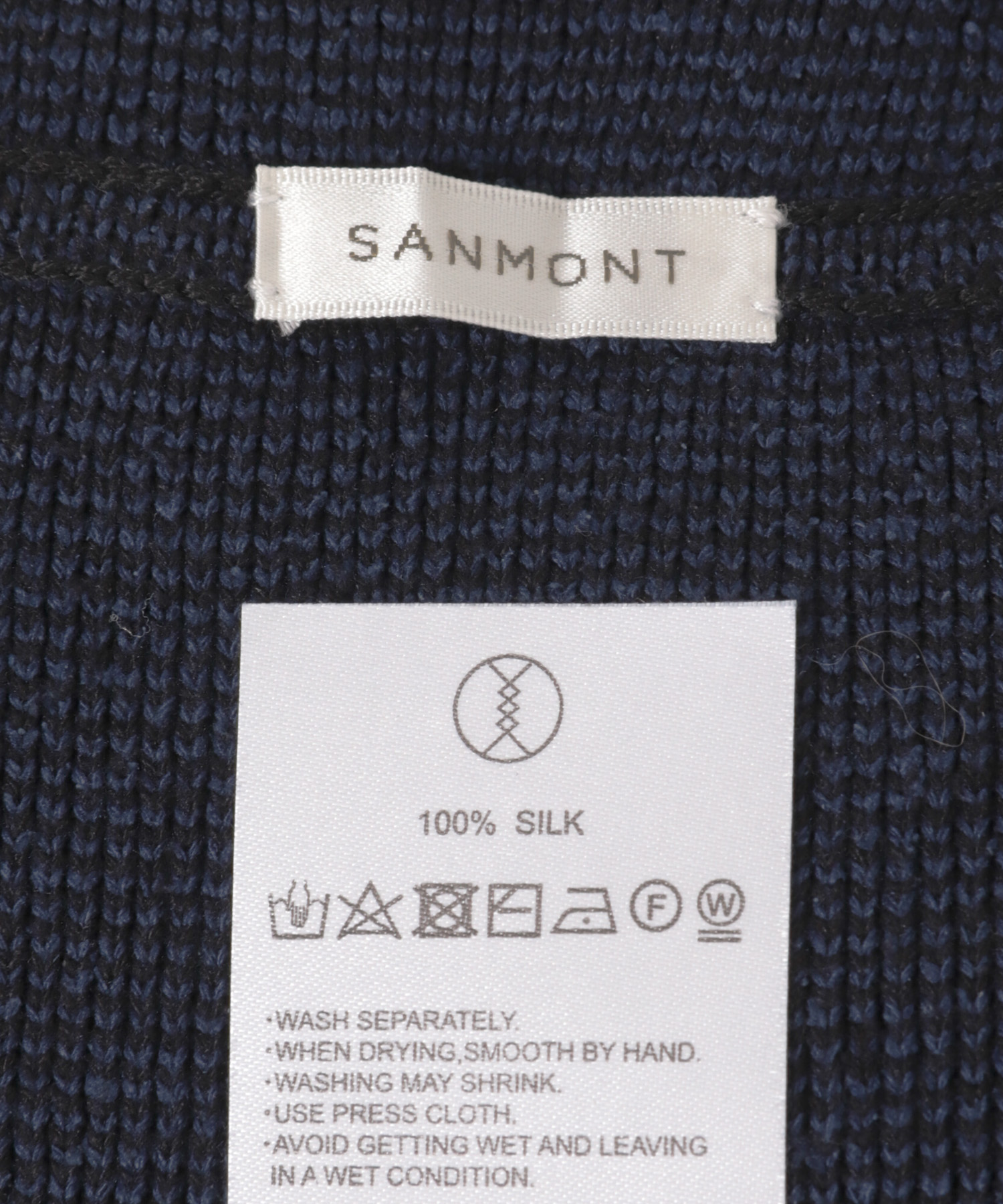 SANMONT　シルクニットバラクラバ Navy Free