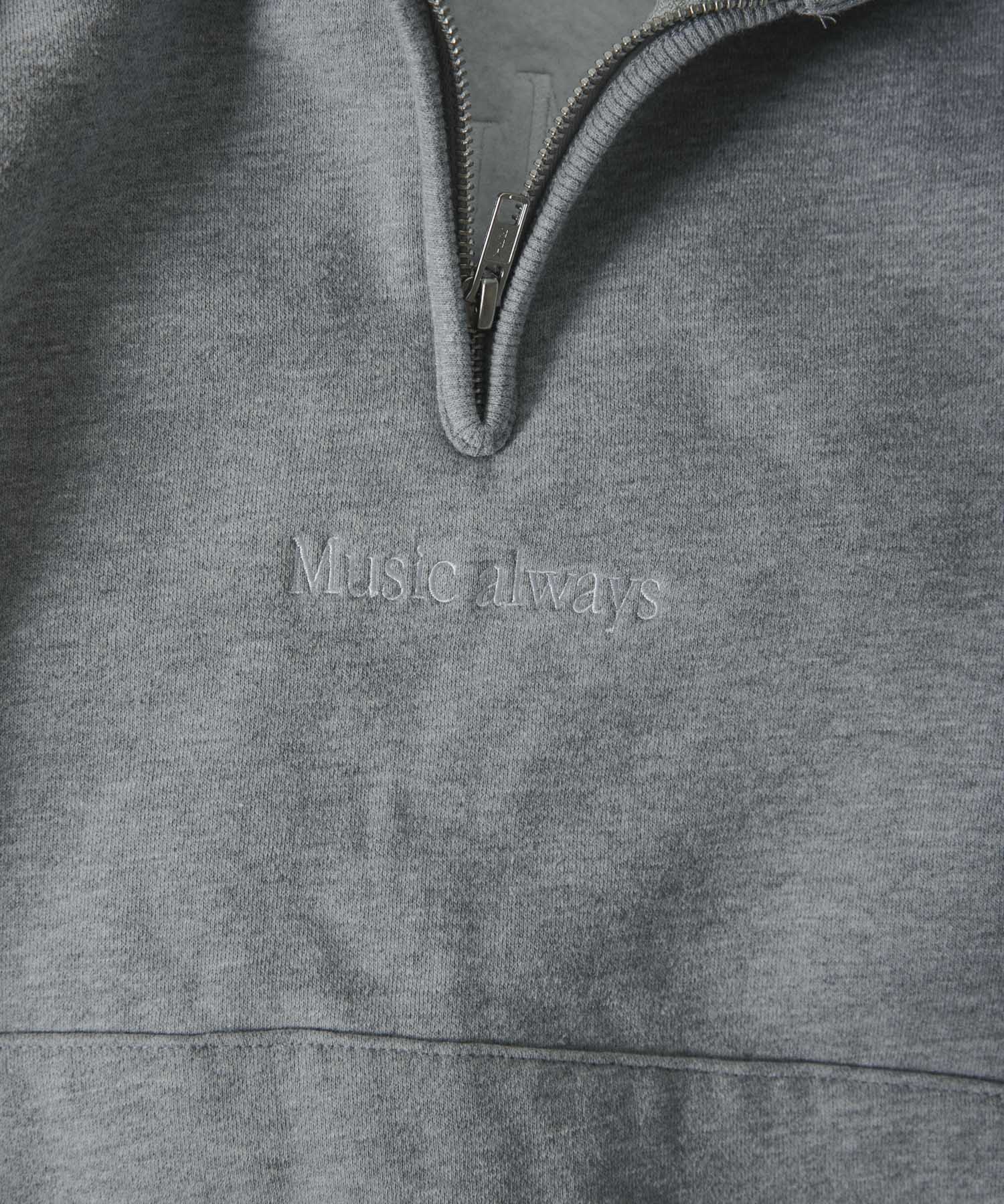 CITY COUNTRY CITY　EMB LOGO HAFE ZIP SWEAT GRAY L