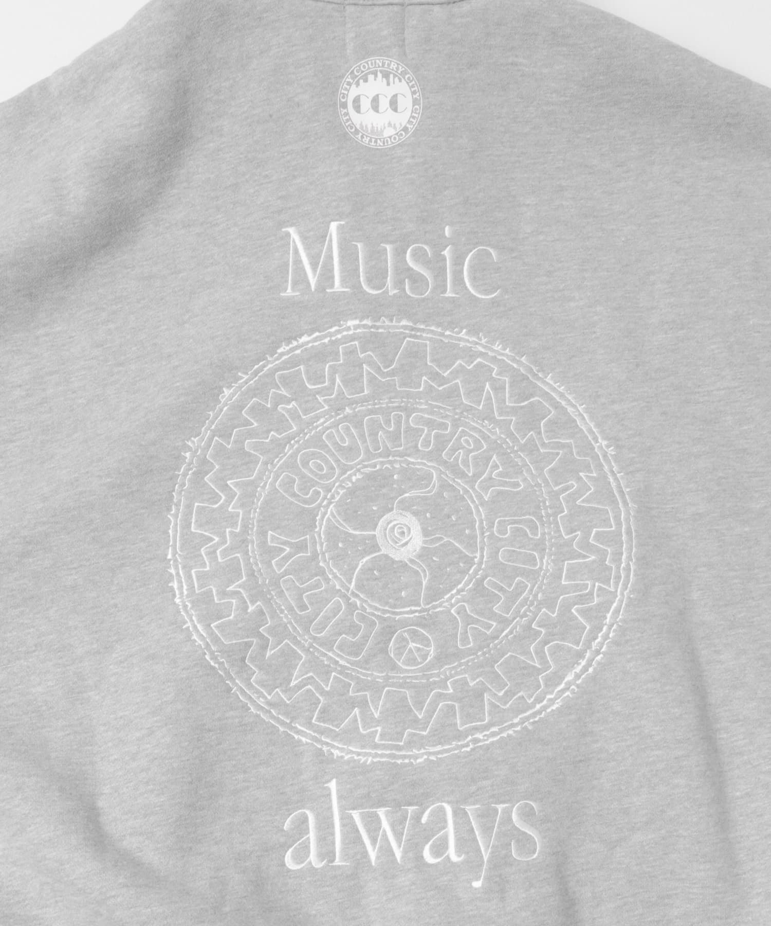 CITY COUNTRY CITY　EMB LOGO HAFE ZIP SWEAT GRAY L