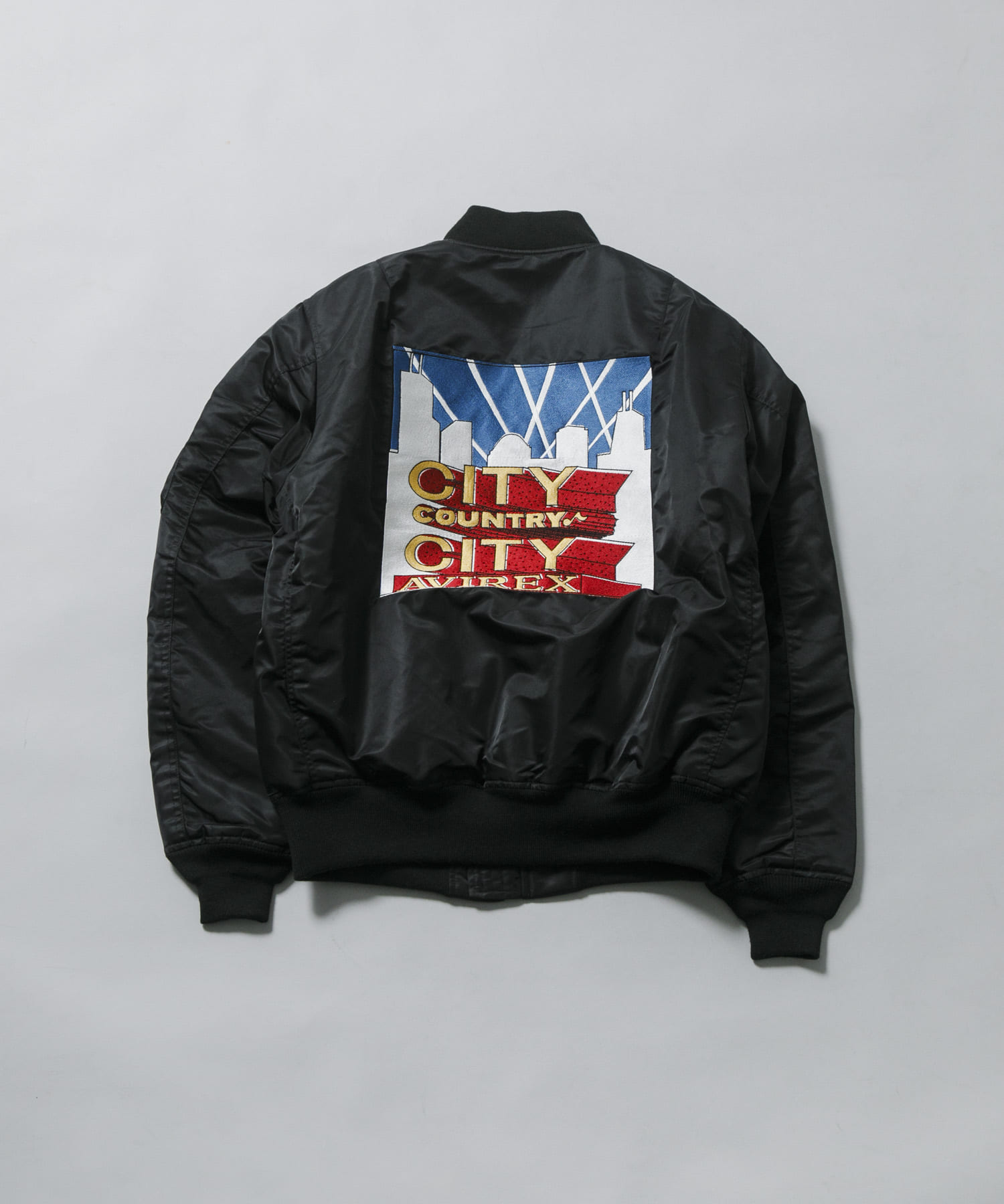 CITY COUNTRY CITY　CCC×AVIREX EMB LOGO MA-1 BLACK L