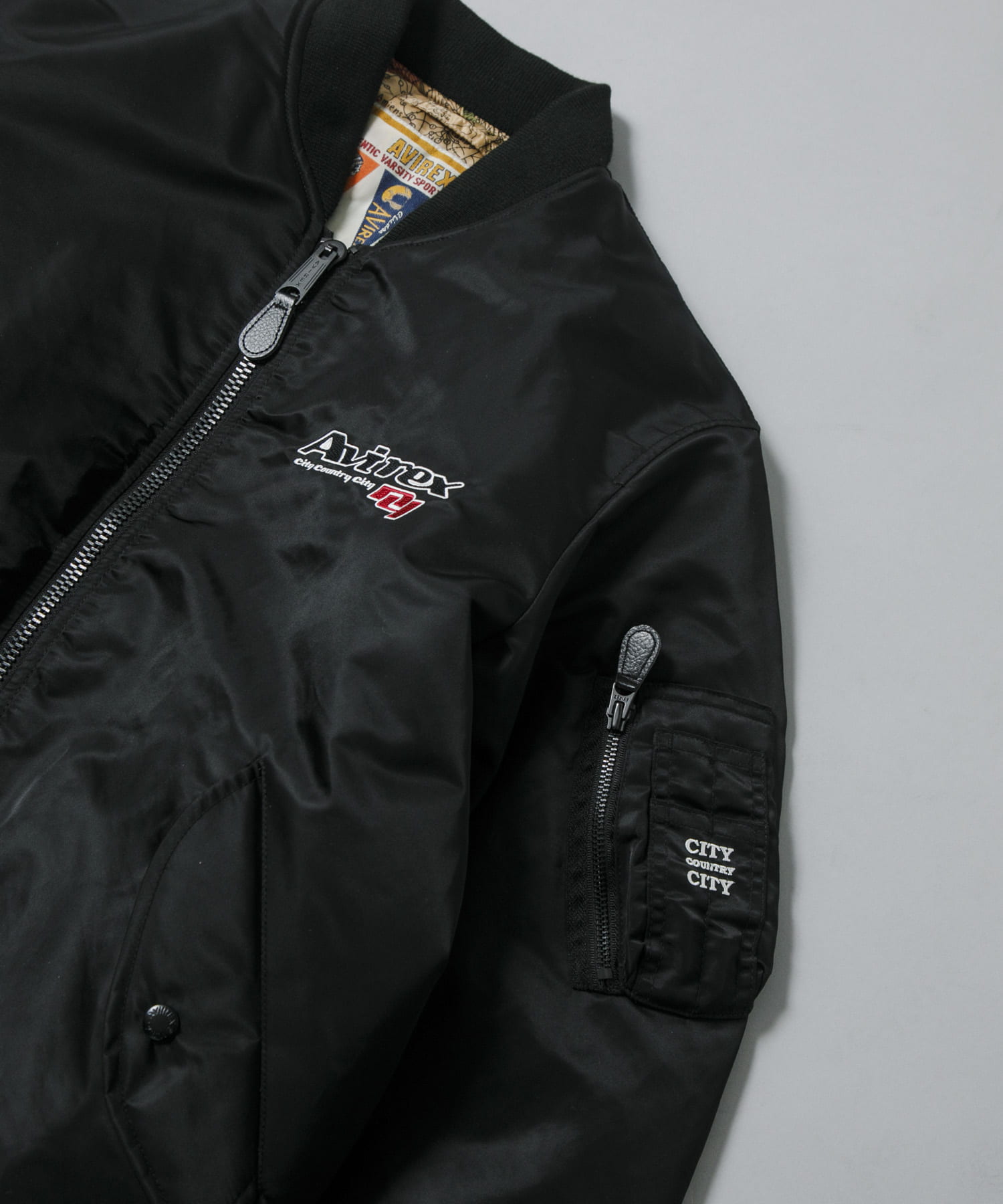 CITY COUNTRY CITY　CCC×AVIREX EMB LOGO MA-1 BLACK L