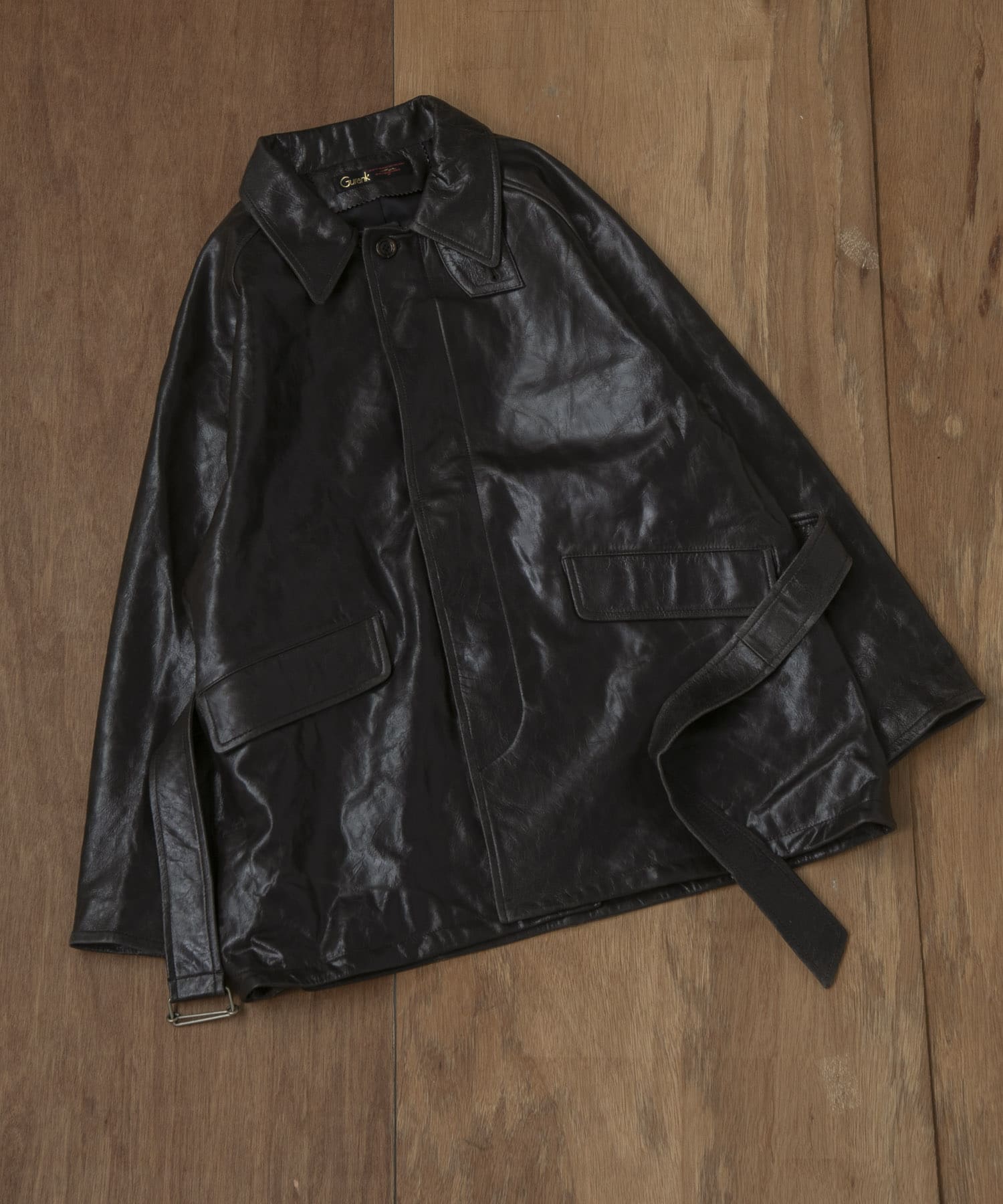 Gurank　Lamb leather short trench coat