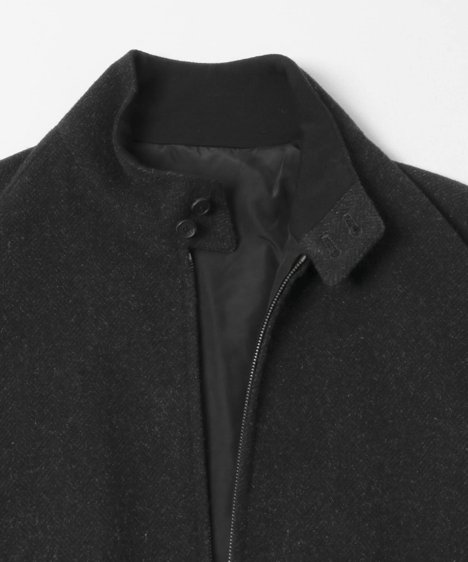 A PRESSE　Silk Cashmere Tweed Harrington Jacket CHARCOAL 2